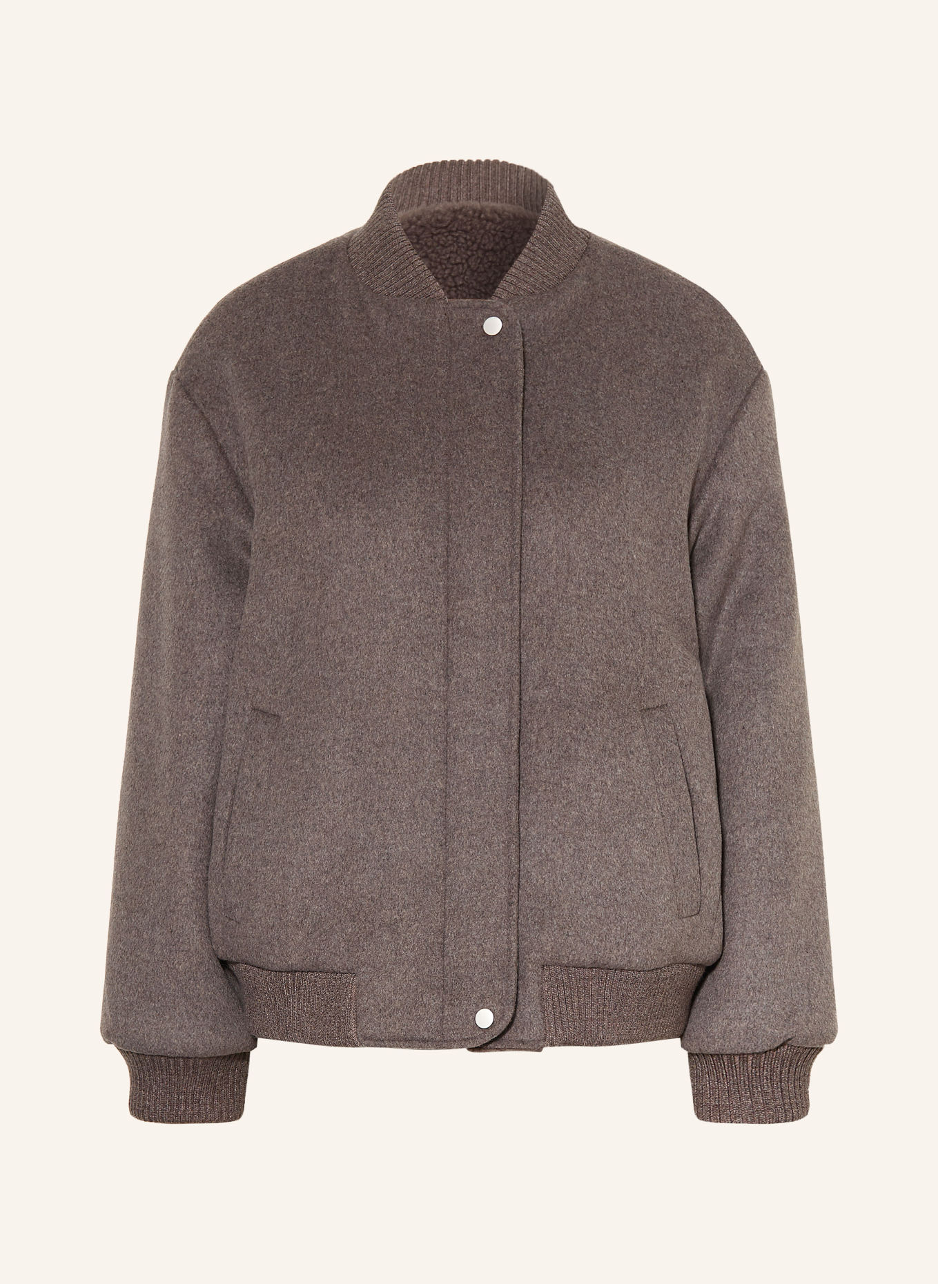 OPUS Blouson réversible avec fausse fourrure: TAUPE