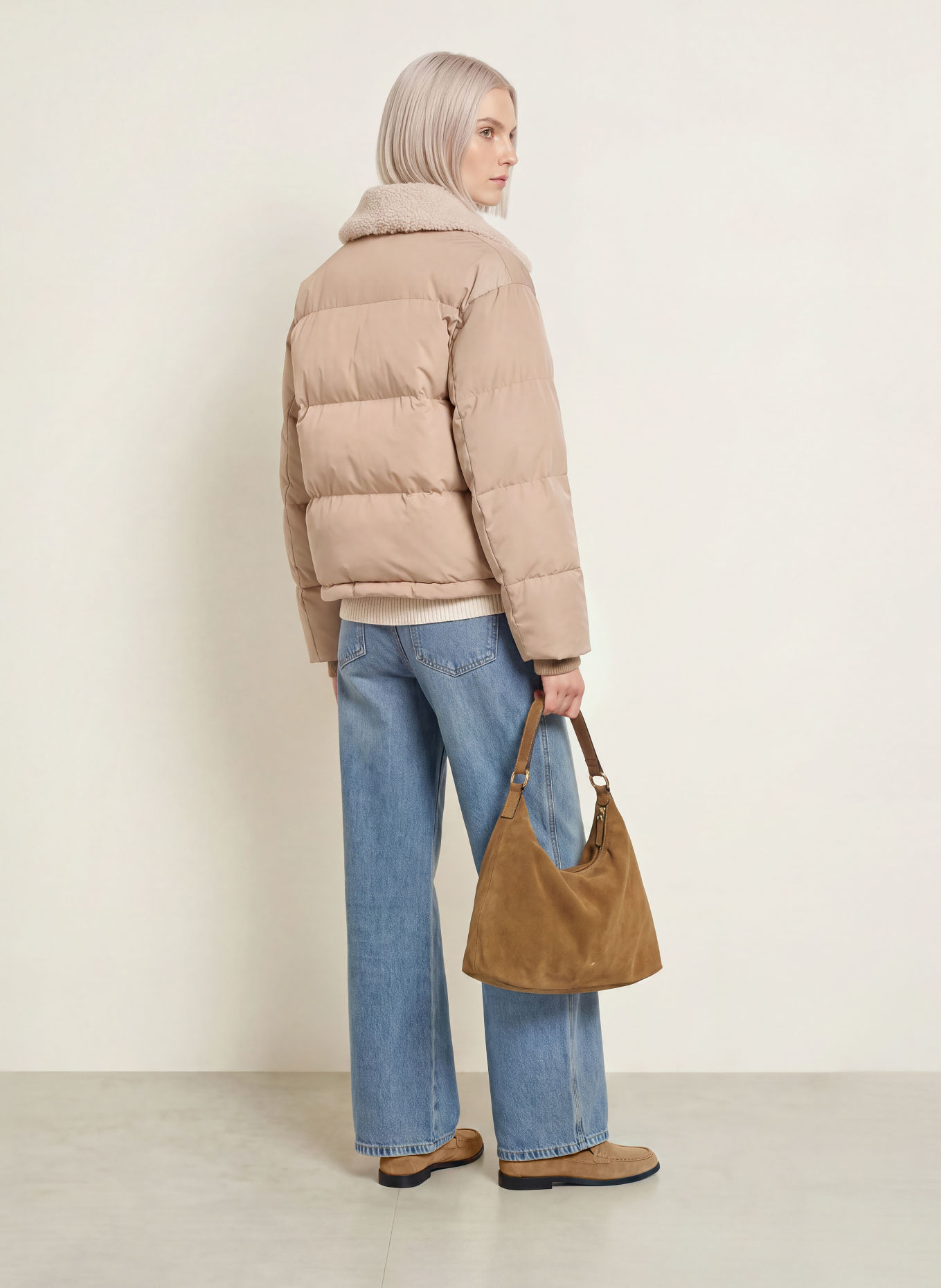 OPUS HATCHY Quilted Jacket: BEIGE