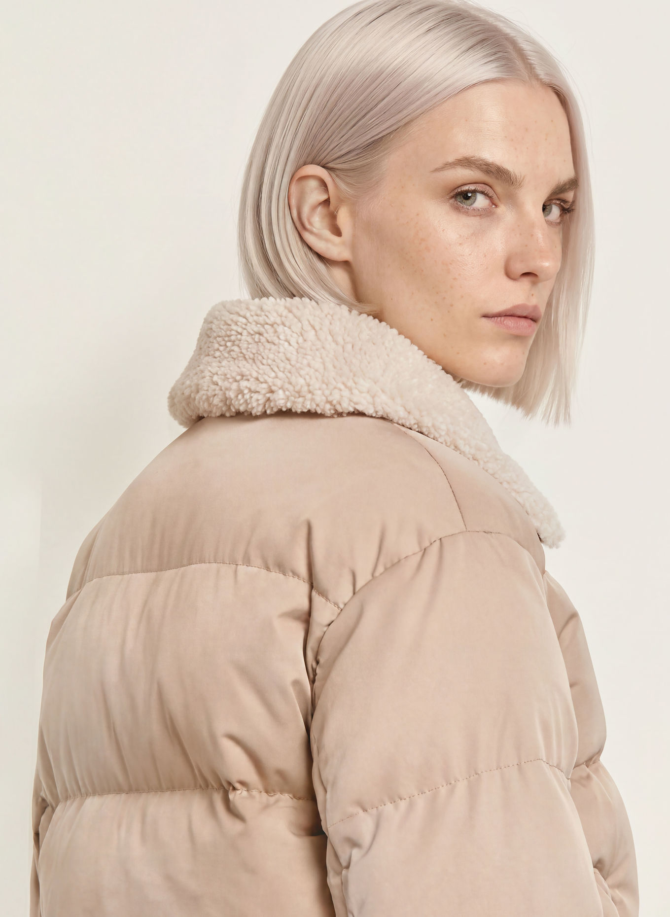 OPUS HATCHY Quilted Jacket: BEIGE