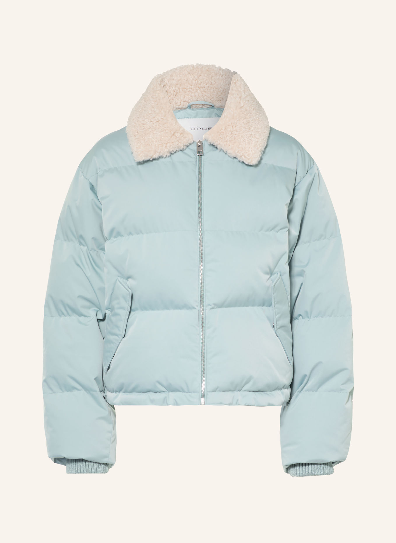OPUS Steppjacke HATCHY: BLAUGRAU / ECRU