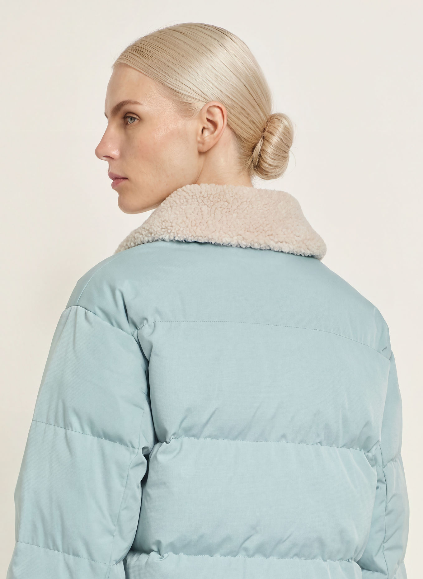 OPUS Steppjacke HATCHY: BLAUGRAU / ECRU