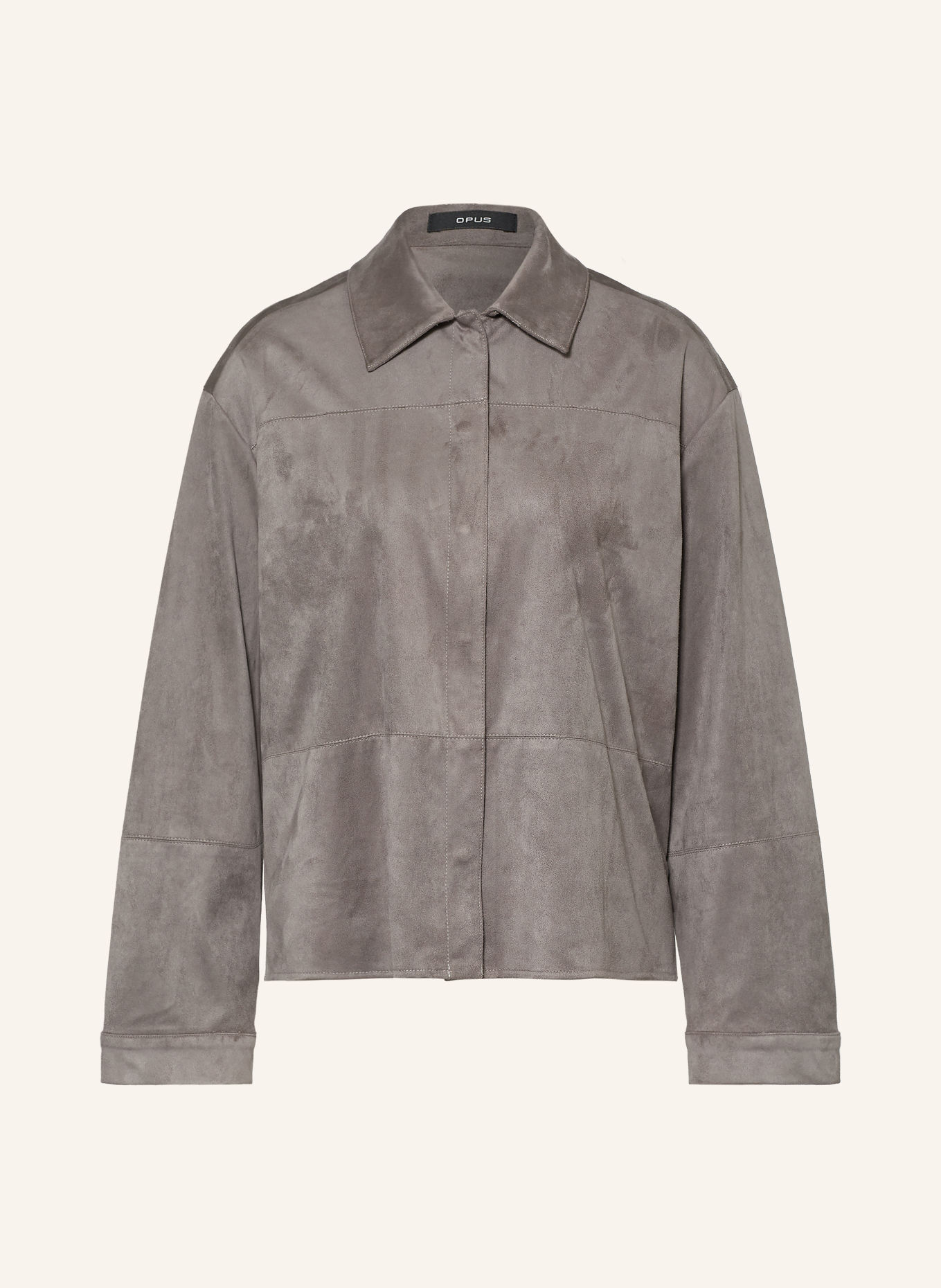 OPUS FILARA Leather-Look Shirt blouse: GRAY