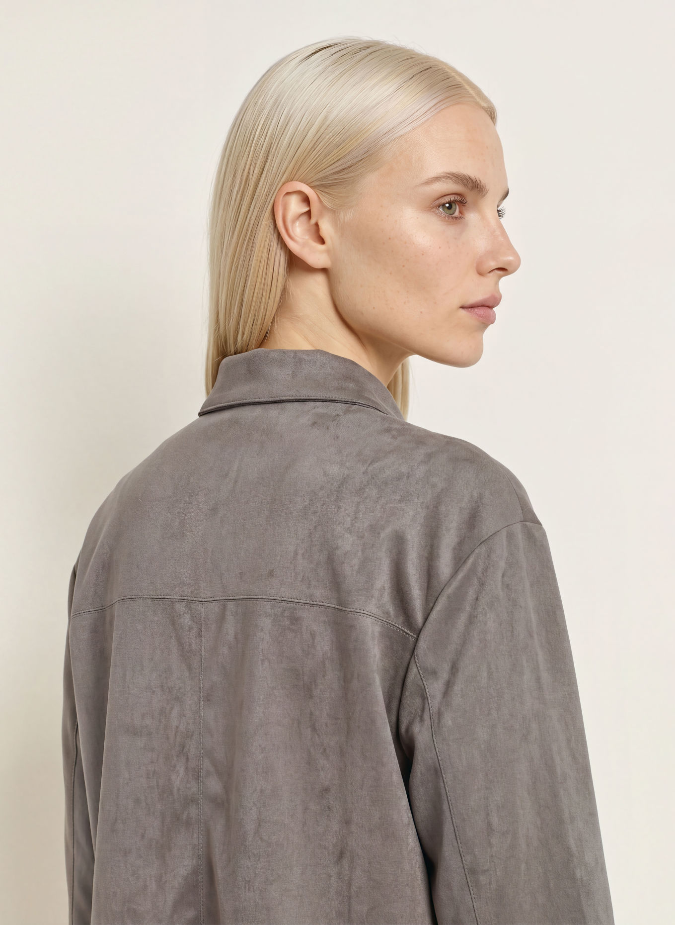 OPUS FILARA Leather-Look Shirt blouse: GRAY