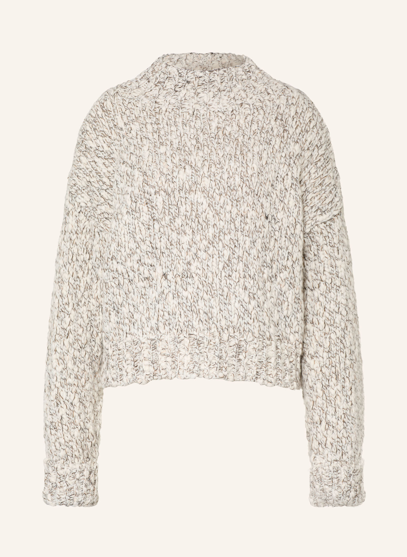 OPUS Pullover PELLO: ECRU / SCHWARZ