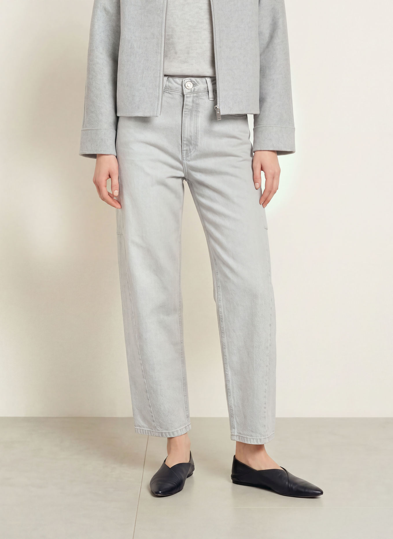 OPUS Barrel Jeans LOLAH HORIZON: 70417 bright grey