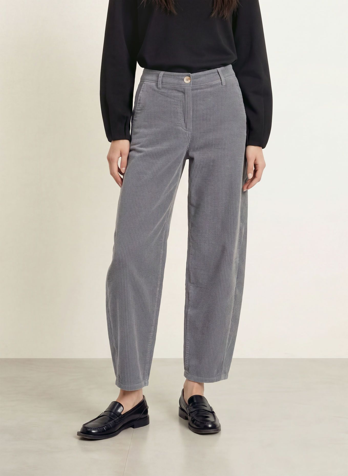 OPUS Pantalon en velours côtelé MYHA SOFTNESS: GRIS