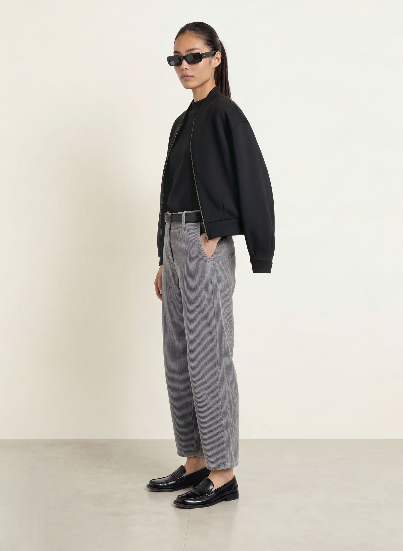 OPUS Pantalon en velours côtelé MYHA SOFTNESS: GRIS