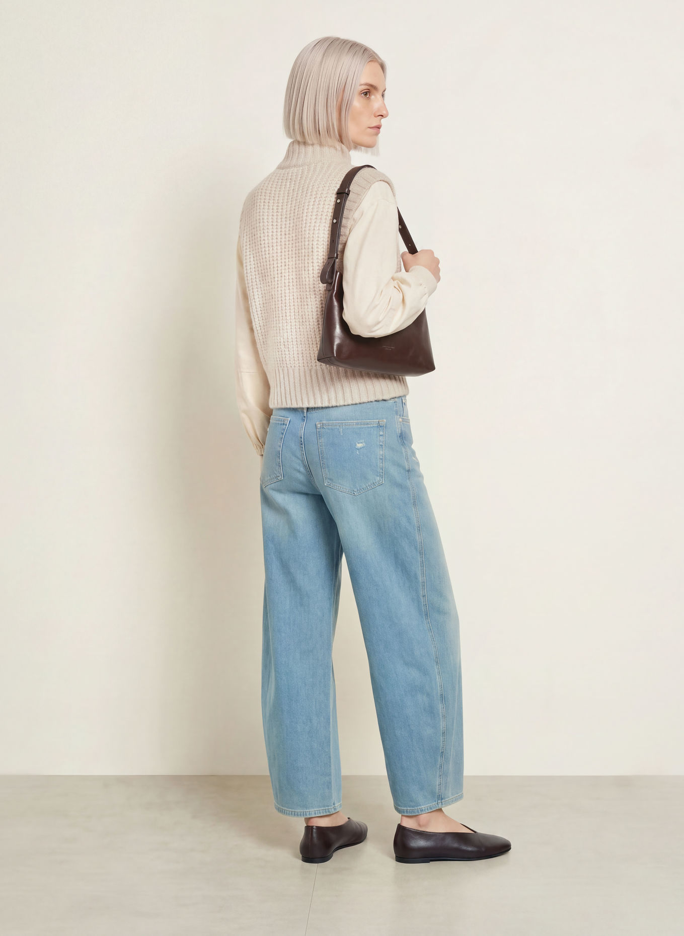 OPUS Gebreid vest DUPPI: BEIGE