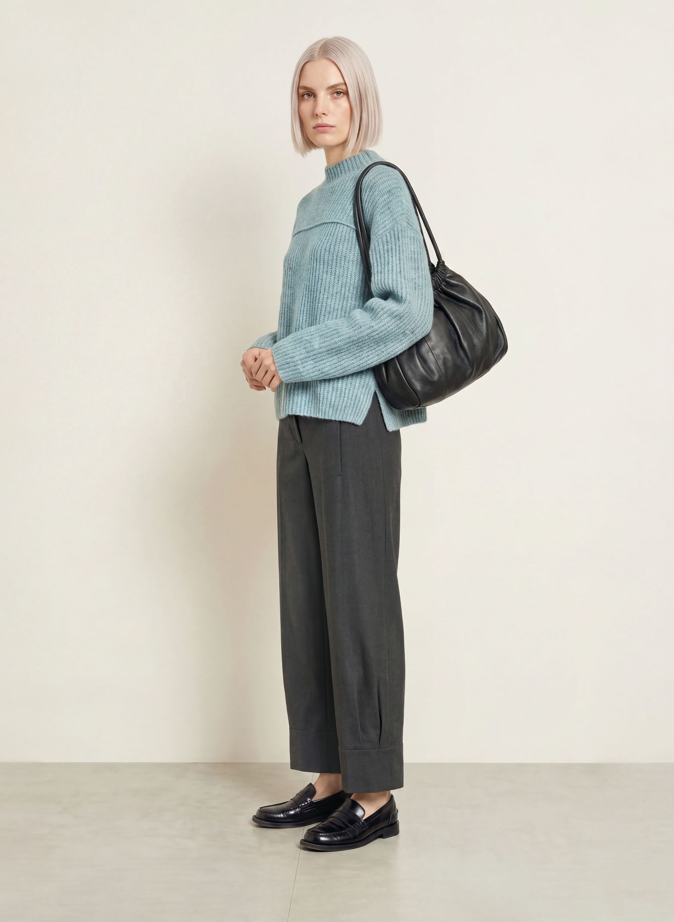 OPUS Pullover POFFA: BLAUGRAU