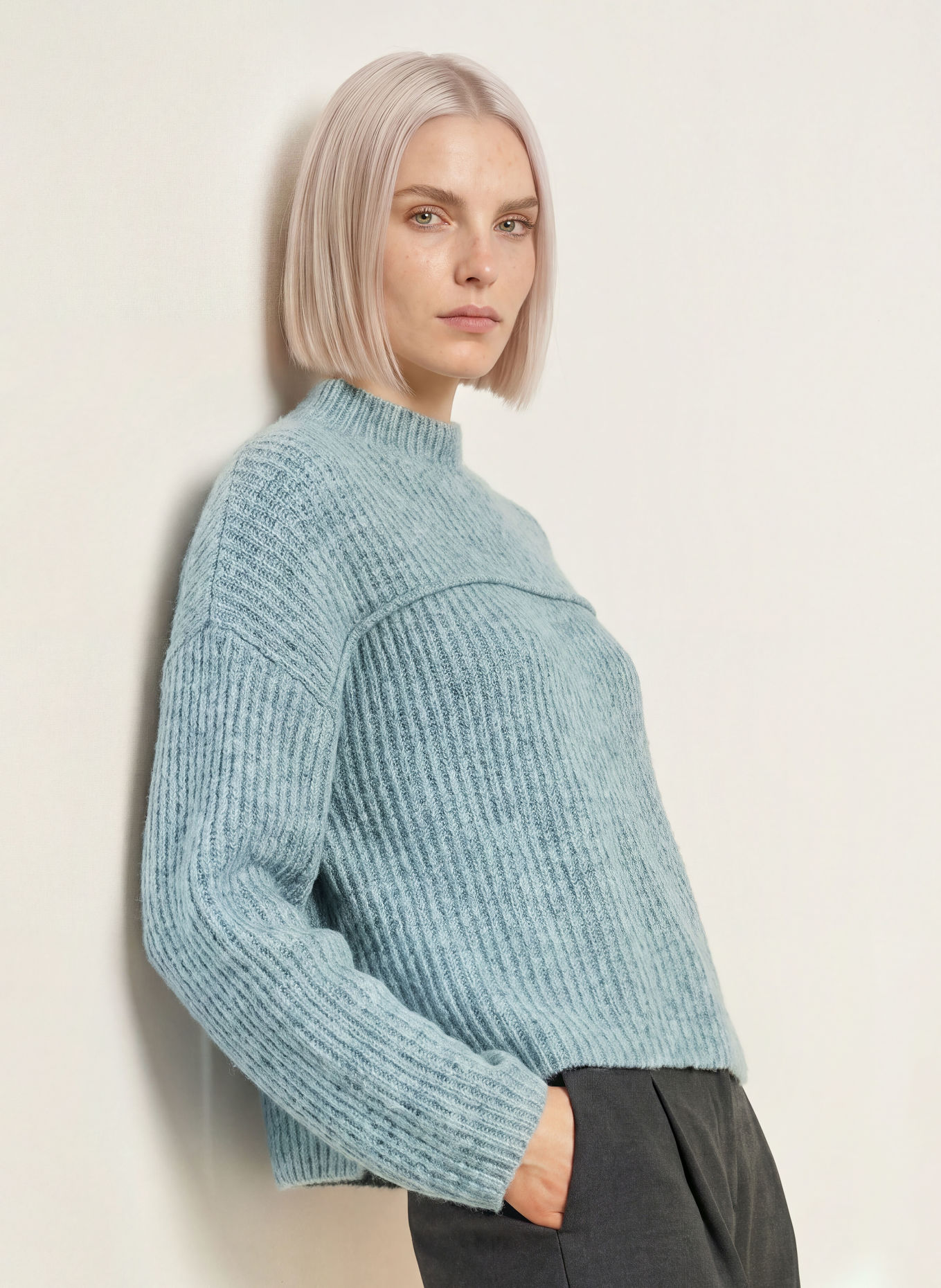 OPUS Pullover POFFA: BLAUGRAU