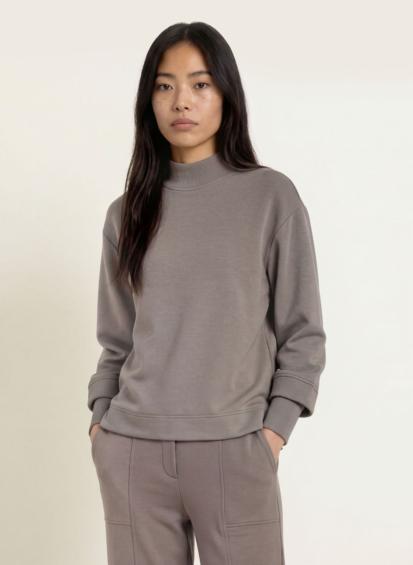 OPUS Sweatshirt GLUBA CLUB: TAUPE