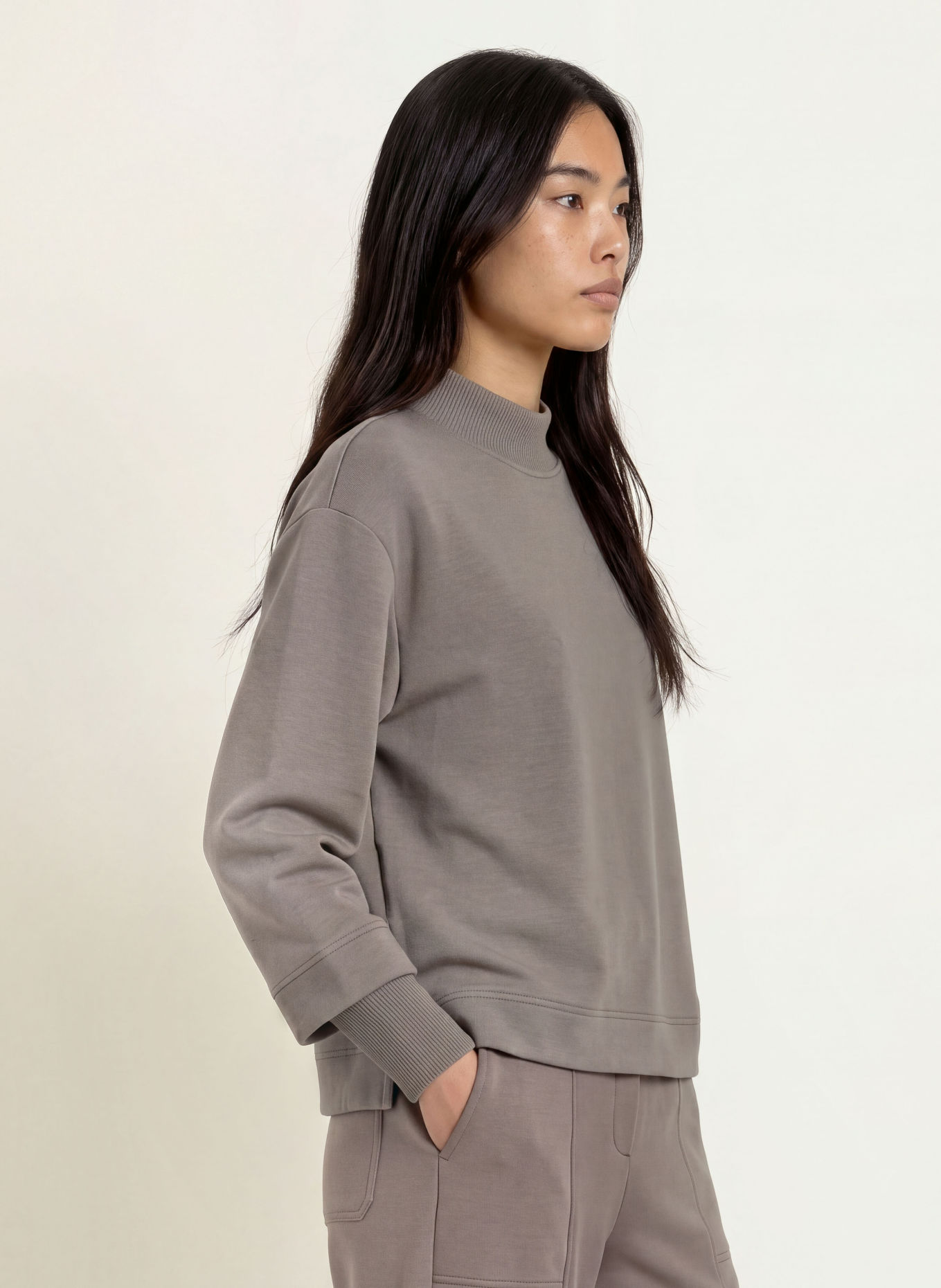 OPUS Sweatshirt GLUBA CLUB: TAUPE