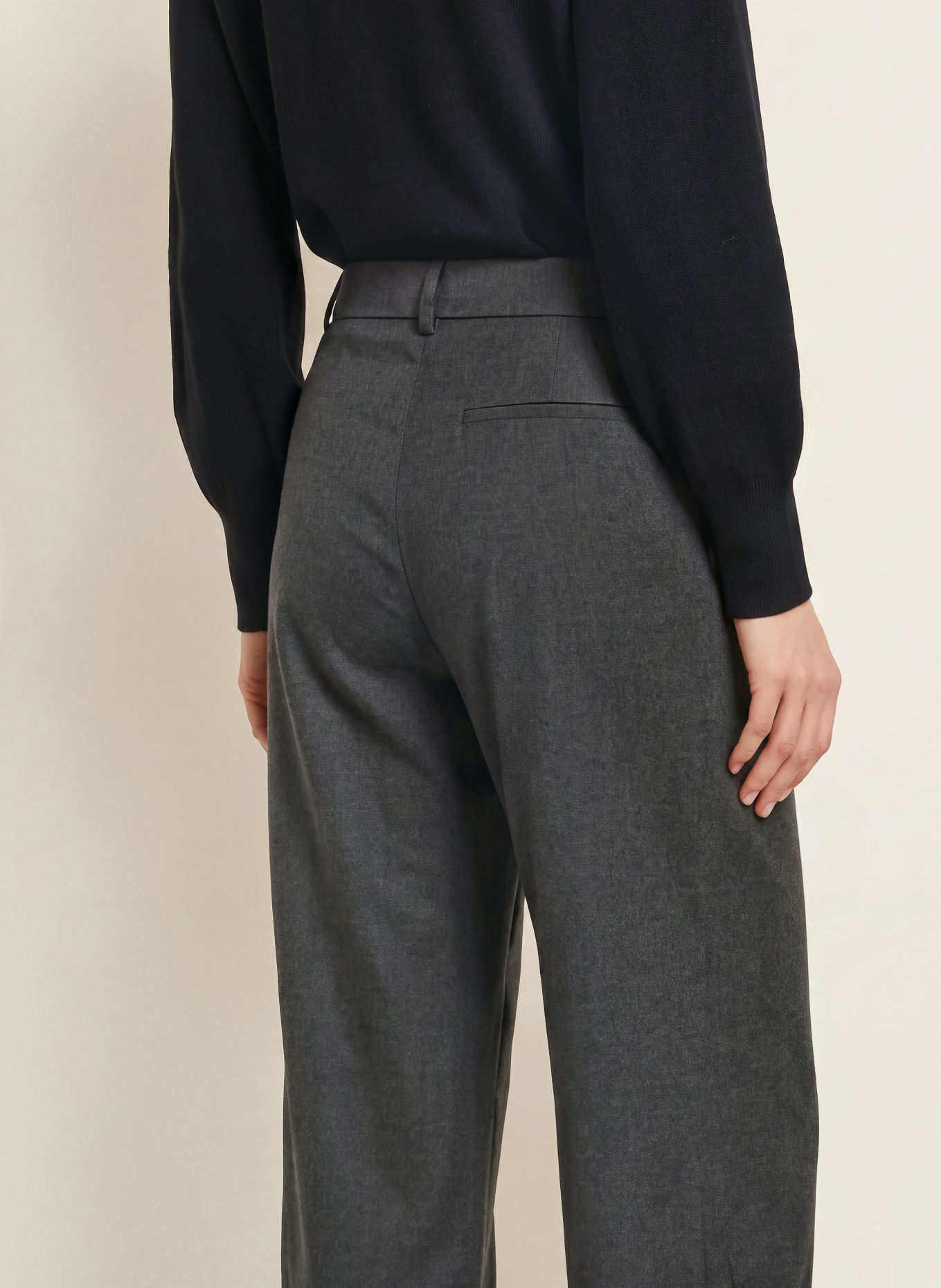 OPUS Pantalon palazzo MAIGA: GRIS FONCÉ