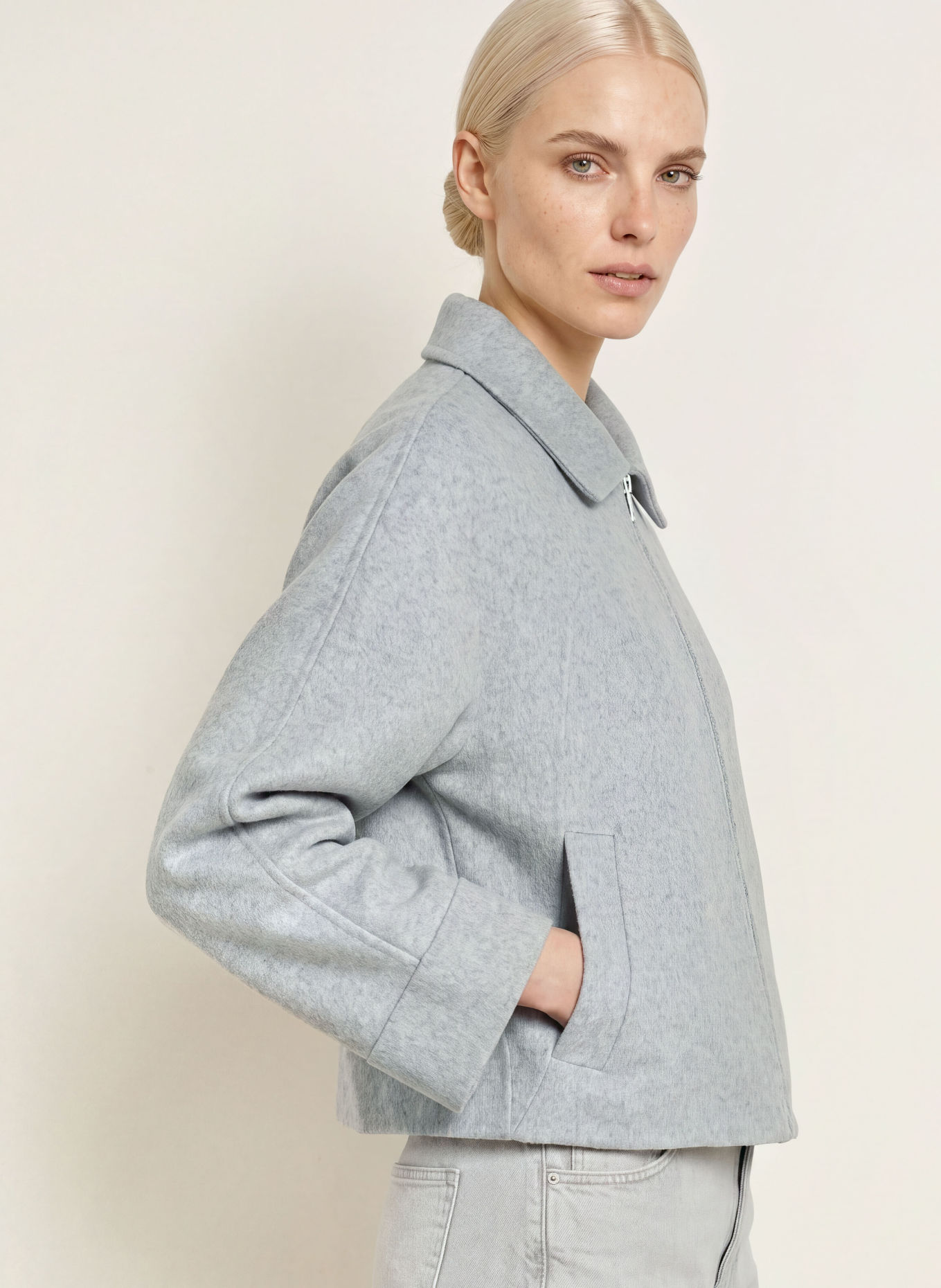 OPUS HANKI Overshirt: LIGHT GRAY