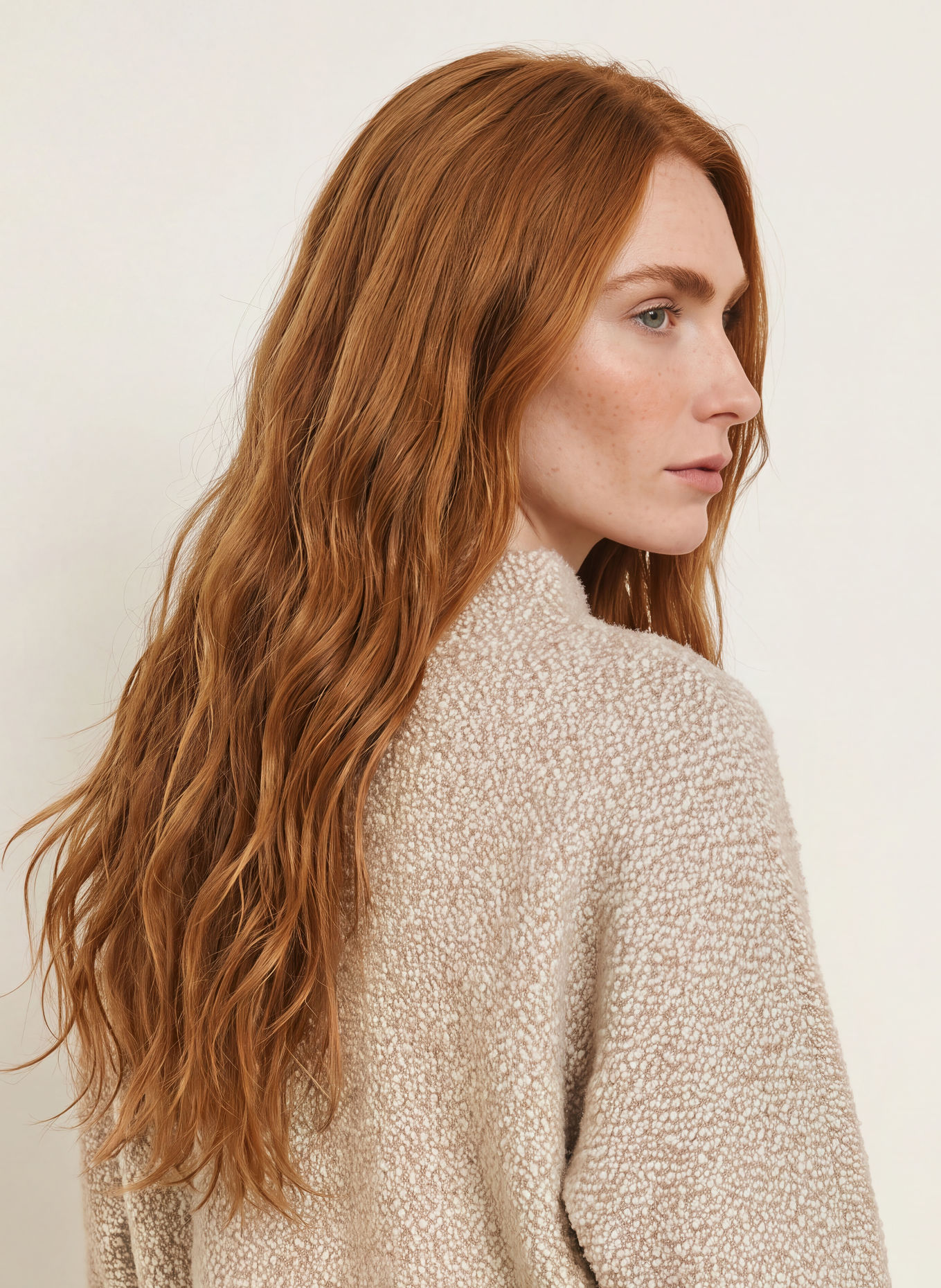 OPUS Pullover GENURI: CAMEL / WEISS
