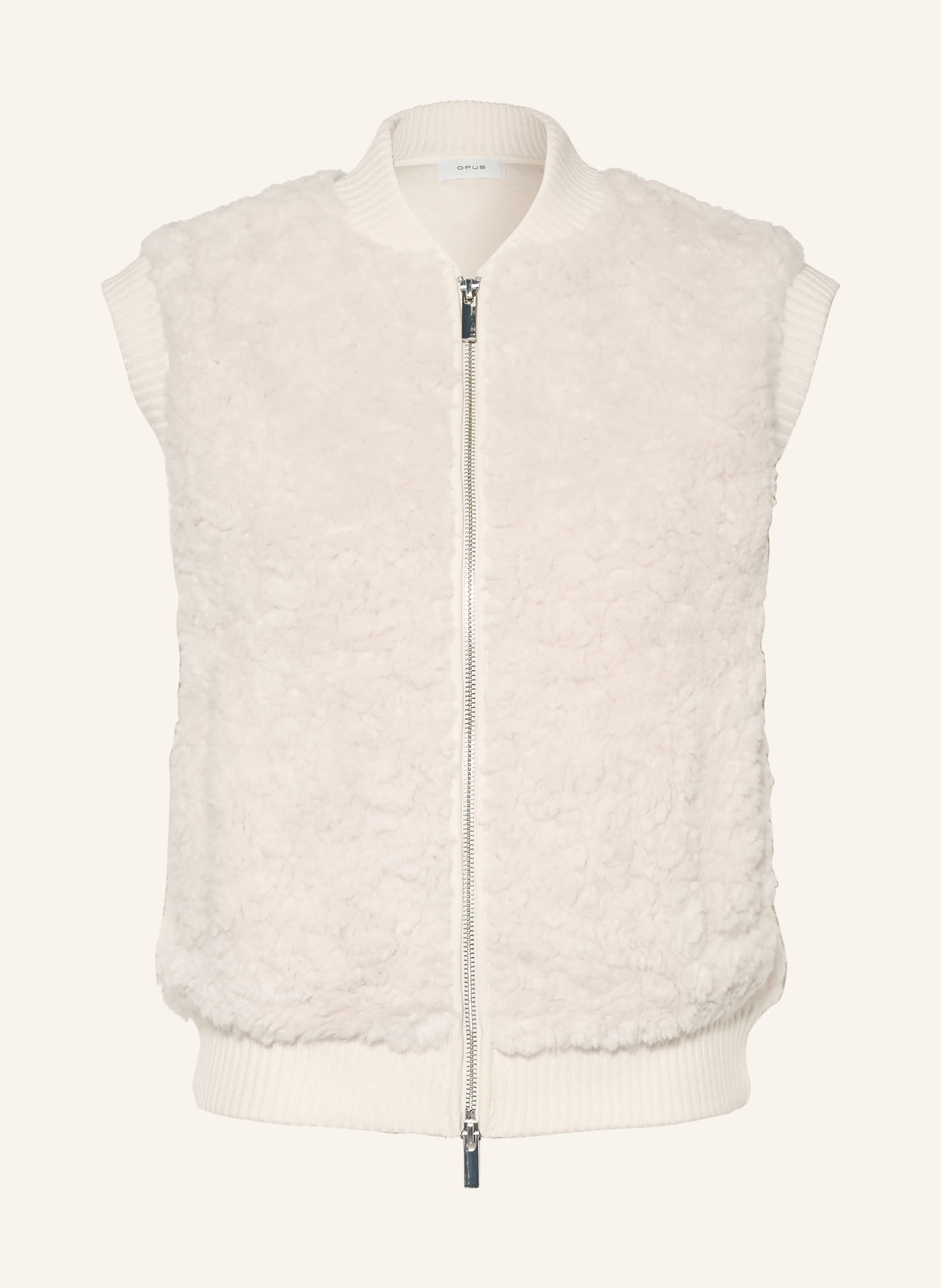 OPUS Faux Fur Vest GASTE: CREAM
