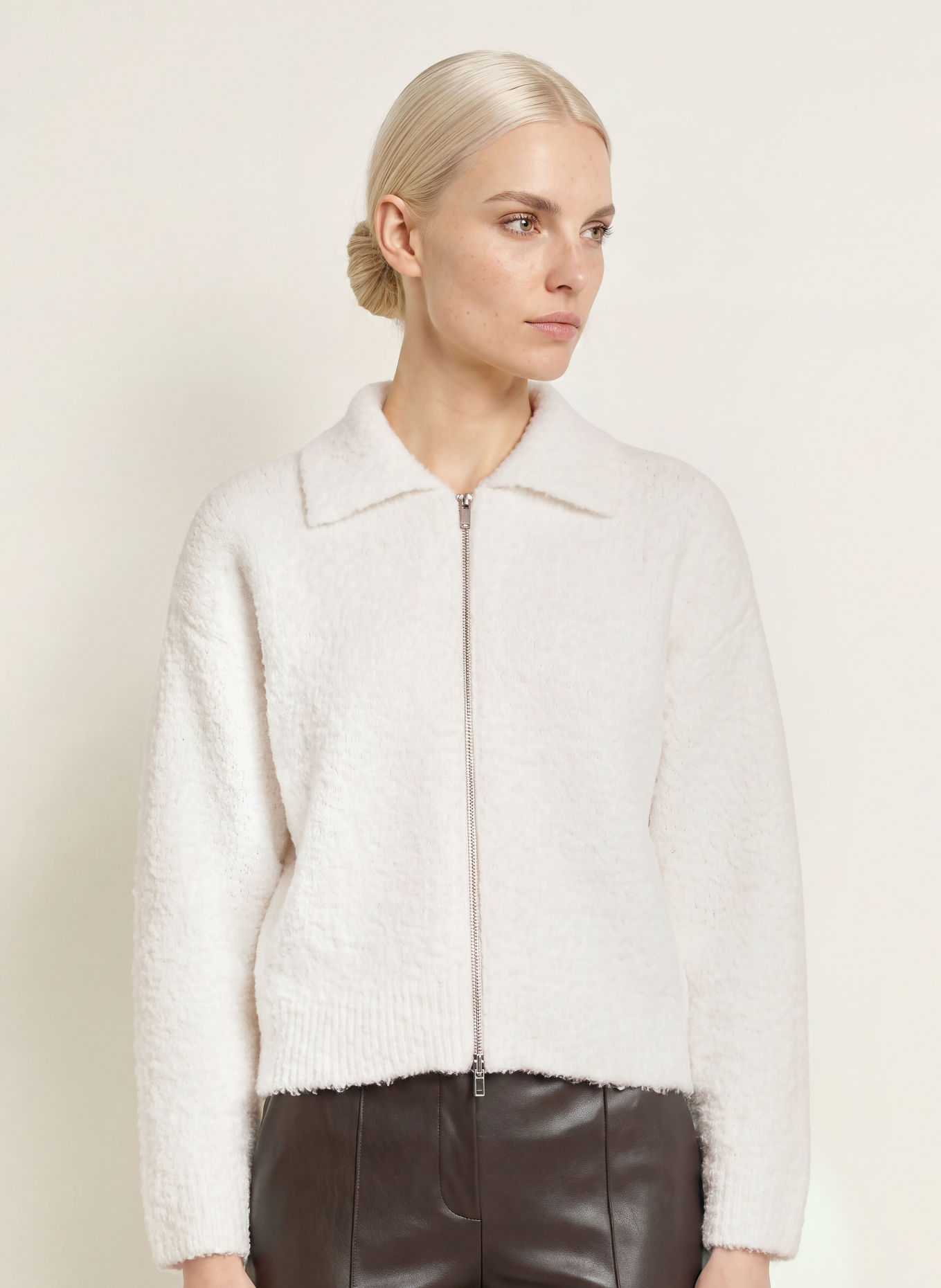 OPUS DOMIRA Cardigan: ECRU