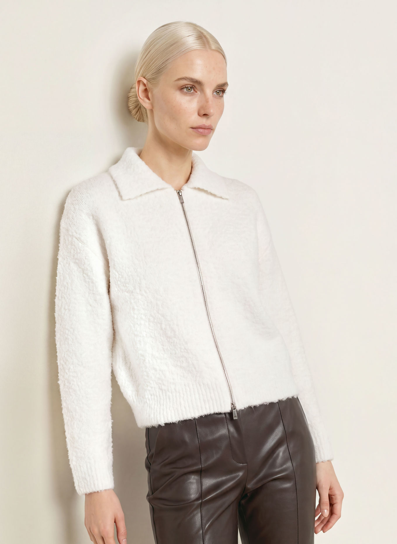 OPUS DOMIRA Cardigan: ECRU