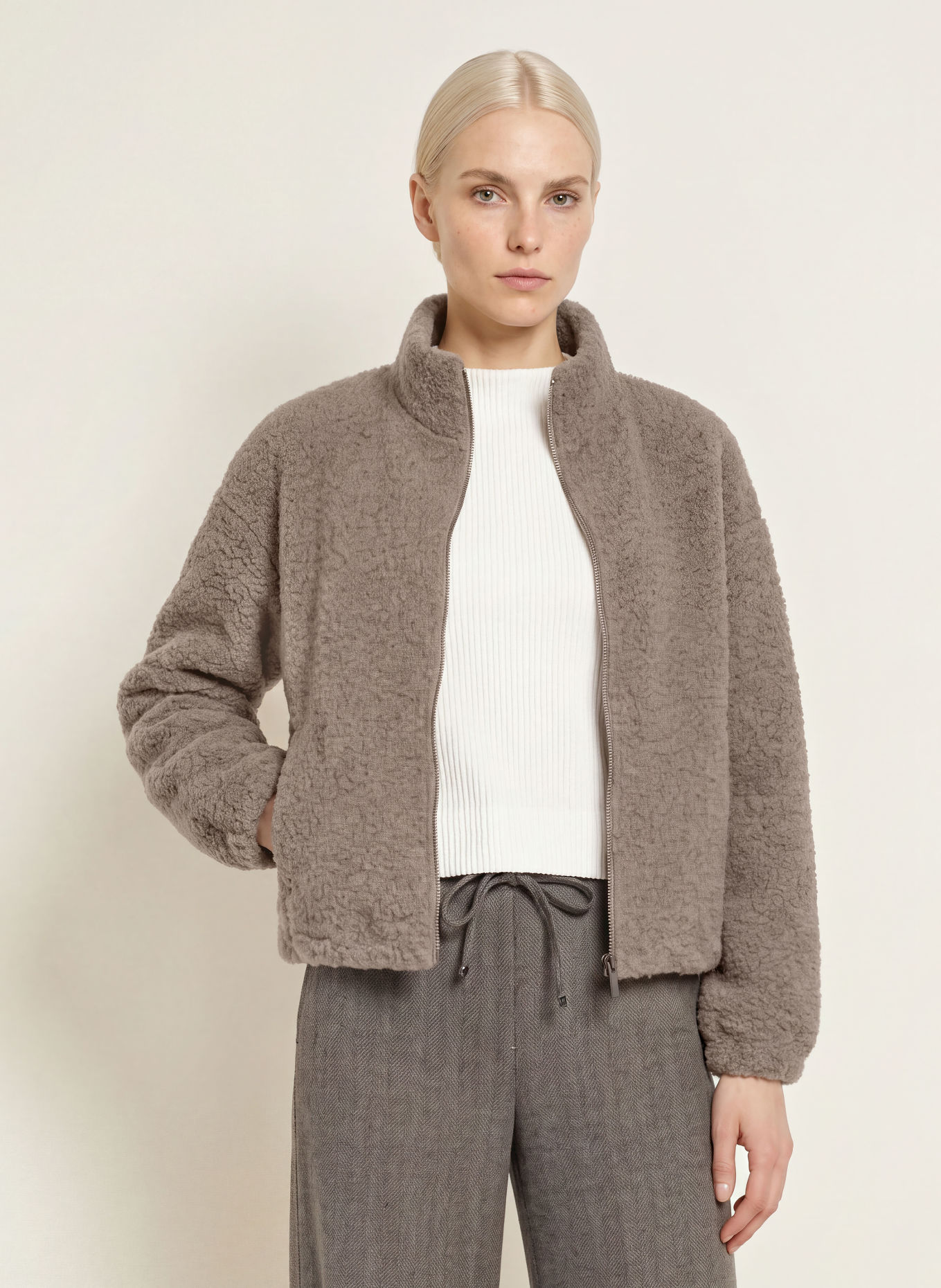 OPUS Sweat zippé GOLLIMER: TAUPE