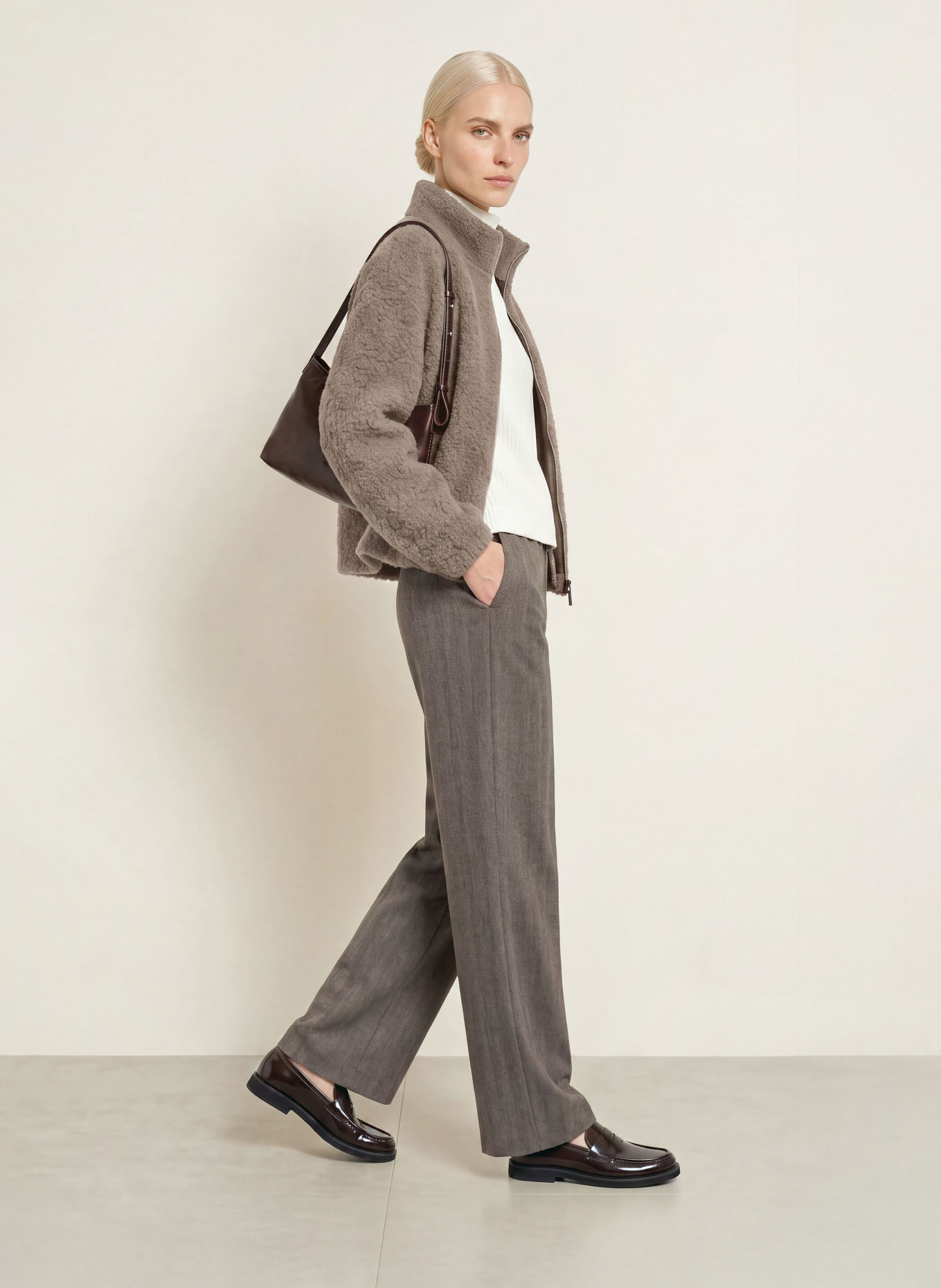 OPUS Sweat zippé GOLLIMER: TAUPE