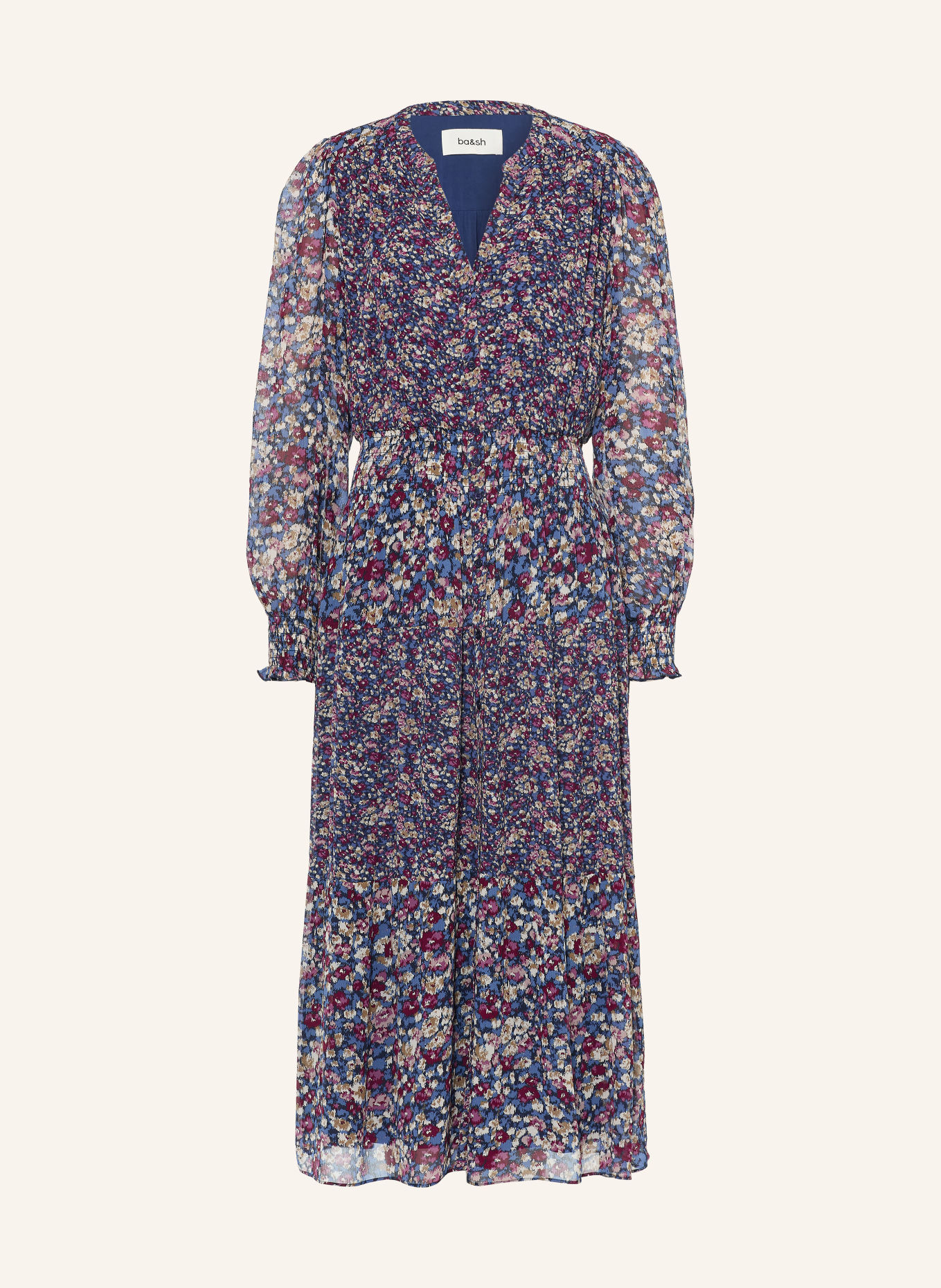 ba&sh Kleid KACY: BLAU / BEIGE / LILA