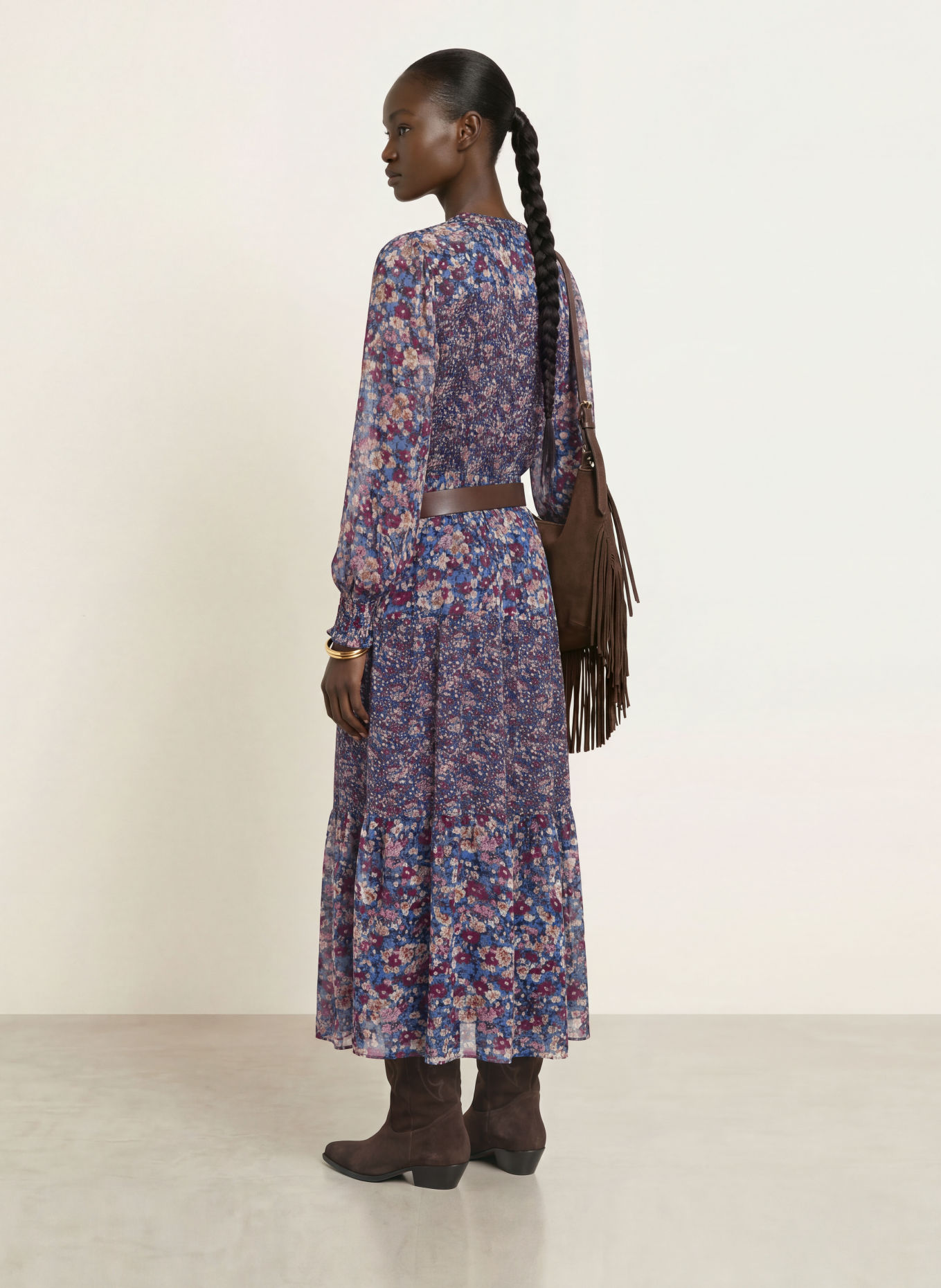 ba&sh Kleid KACY: BLAU / BEIGE / LILA
