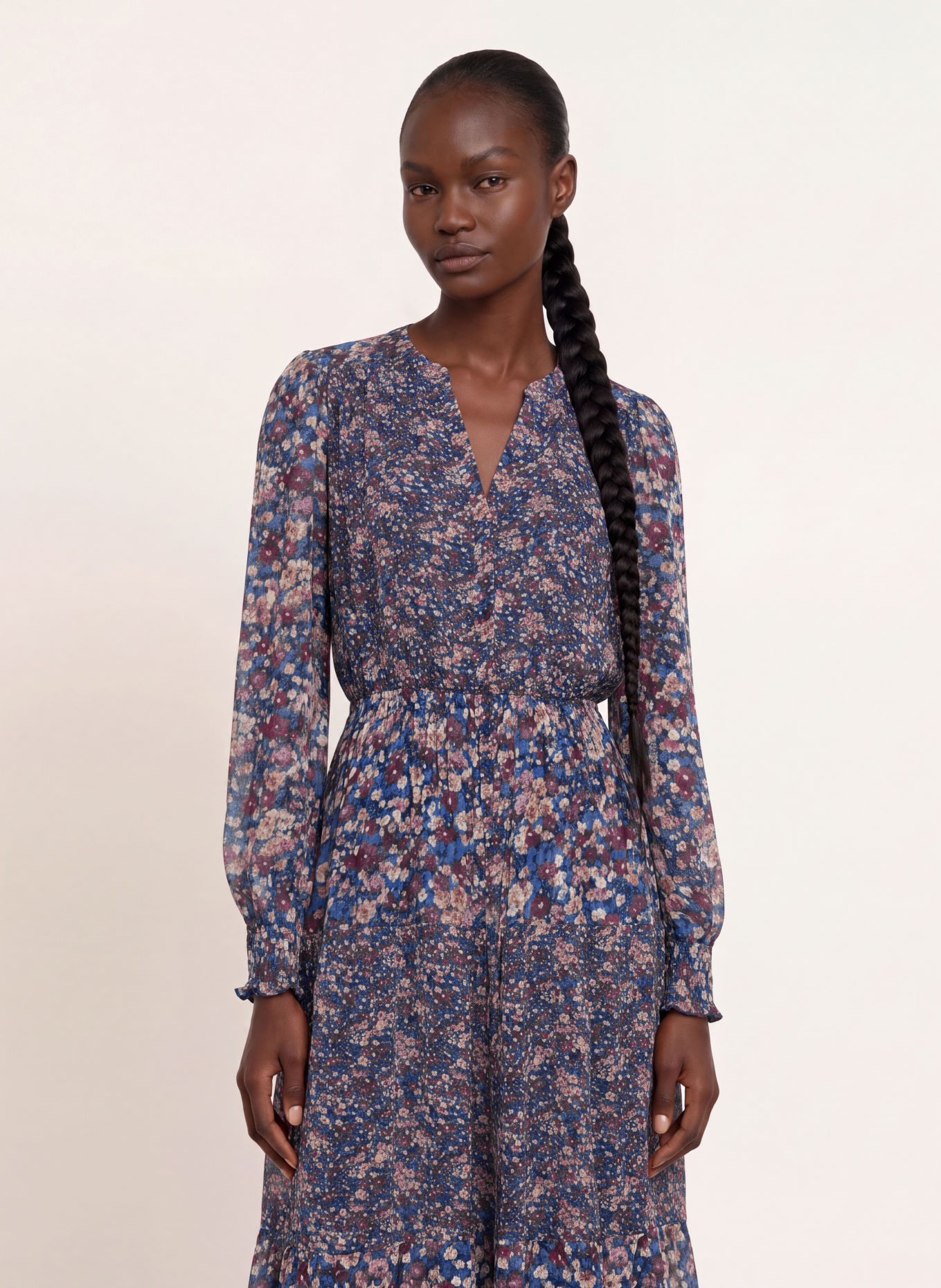 ba&sh Kleid KACY: BLAU / BEIGE / LILA
