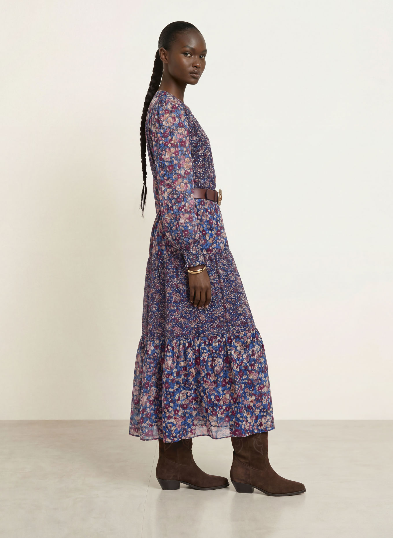 ba&sh Kleid KACY: BLAU / BEIGE / LILA