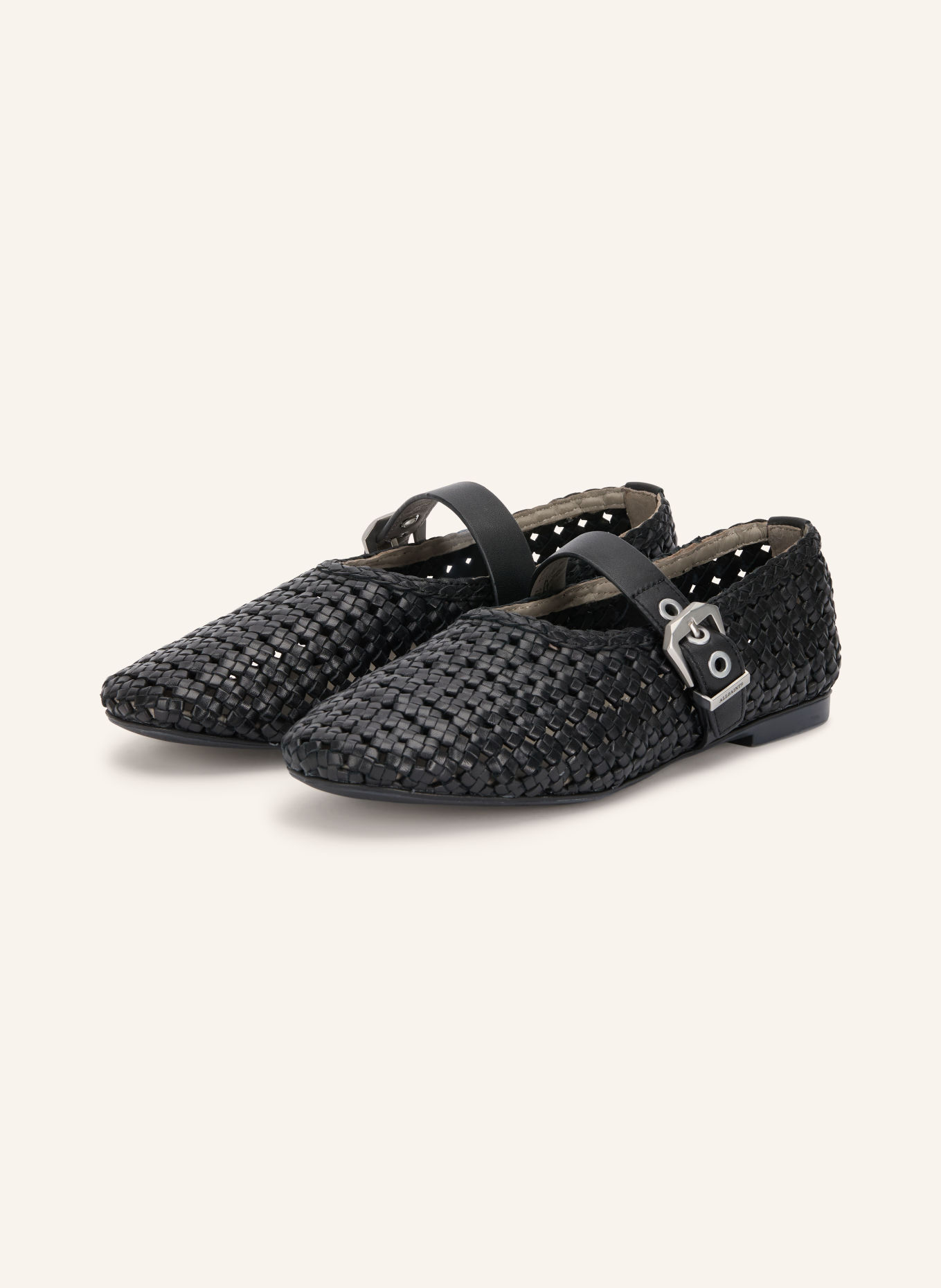 ALLSAINTS Mary-Jane-Ballerinas SABINE: SCHWARZ / SILBER