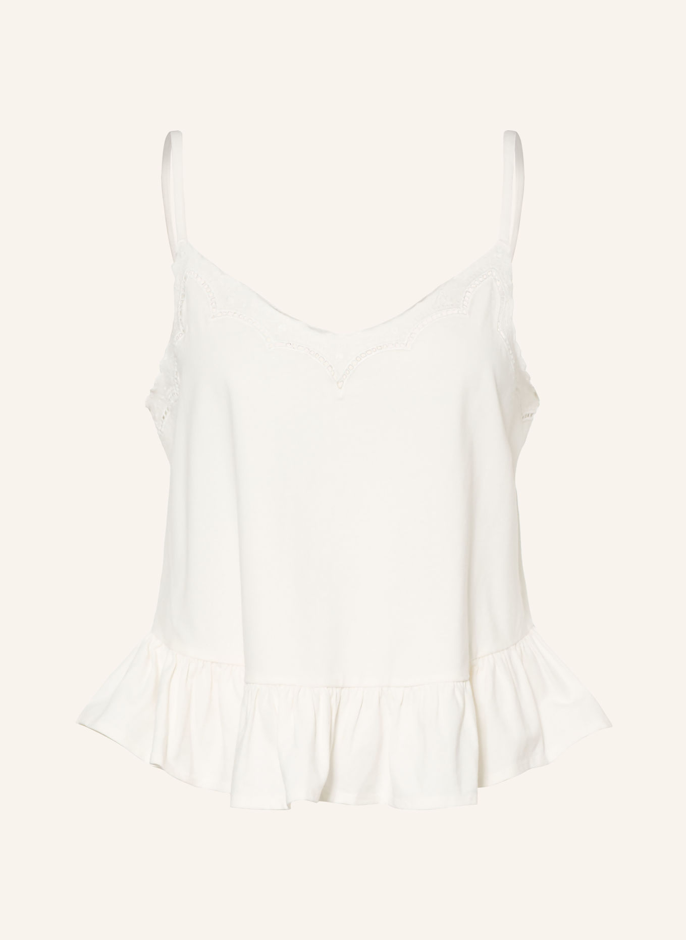 ALLSAINTS Top mit Rüschen: WEISS