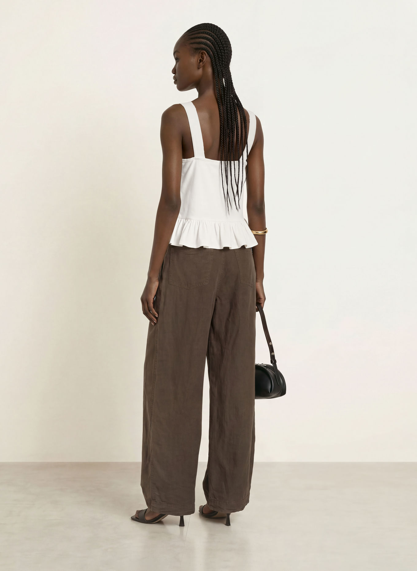 ALLSAINTS Top mit Rüschen: WEISS