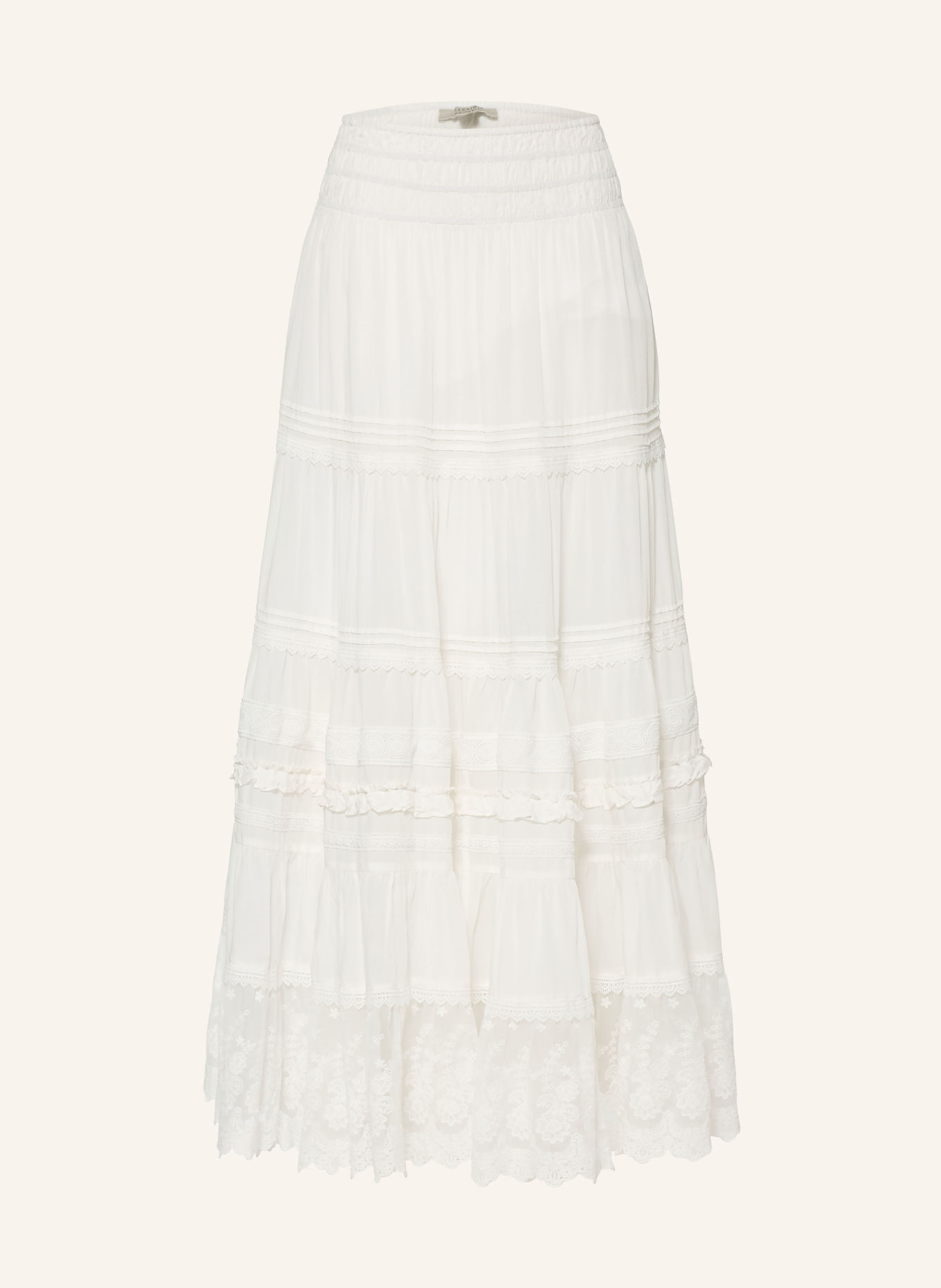 ALLSAINTS Jupe MEADOW avec dentelle et volants: BLANC