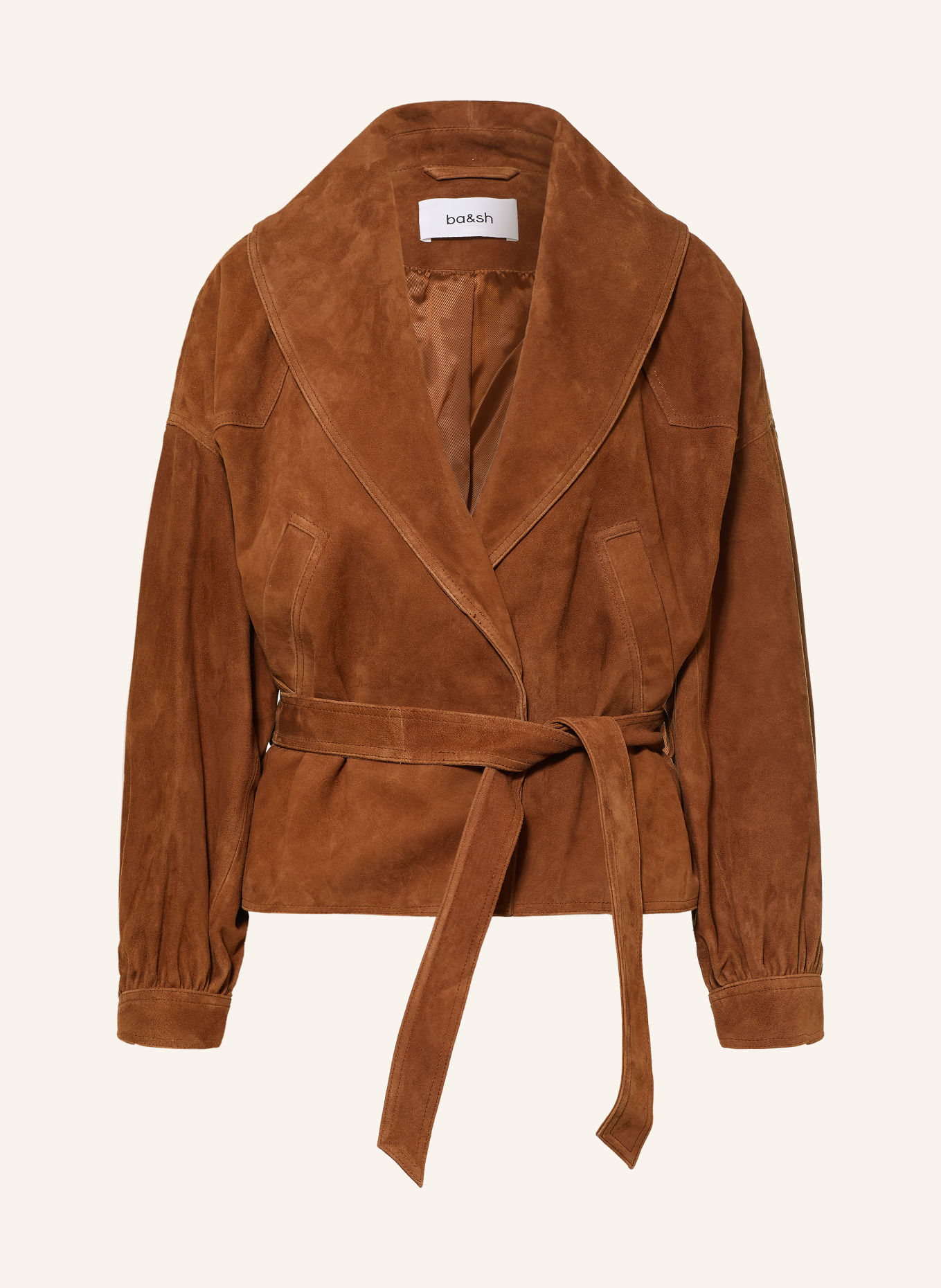 ba&sh Lederjacke MANON: BRAUN