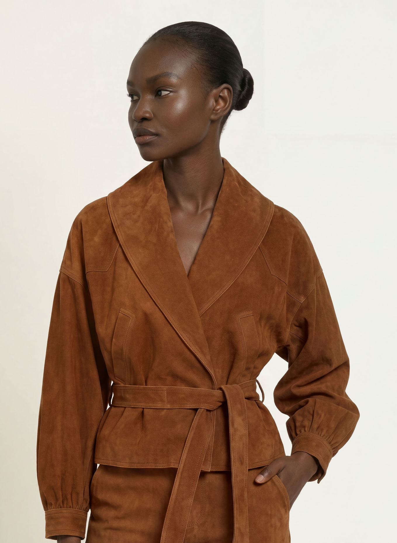 ba&sh Lederjacke MANON: BRAUN