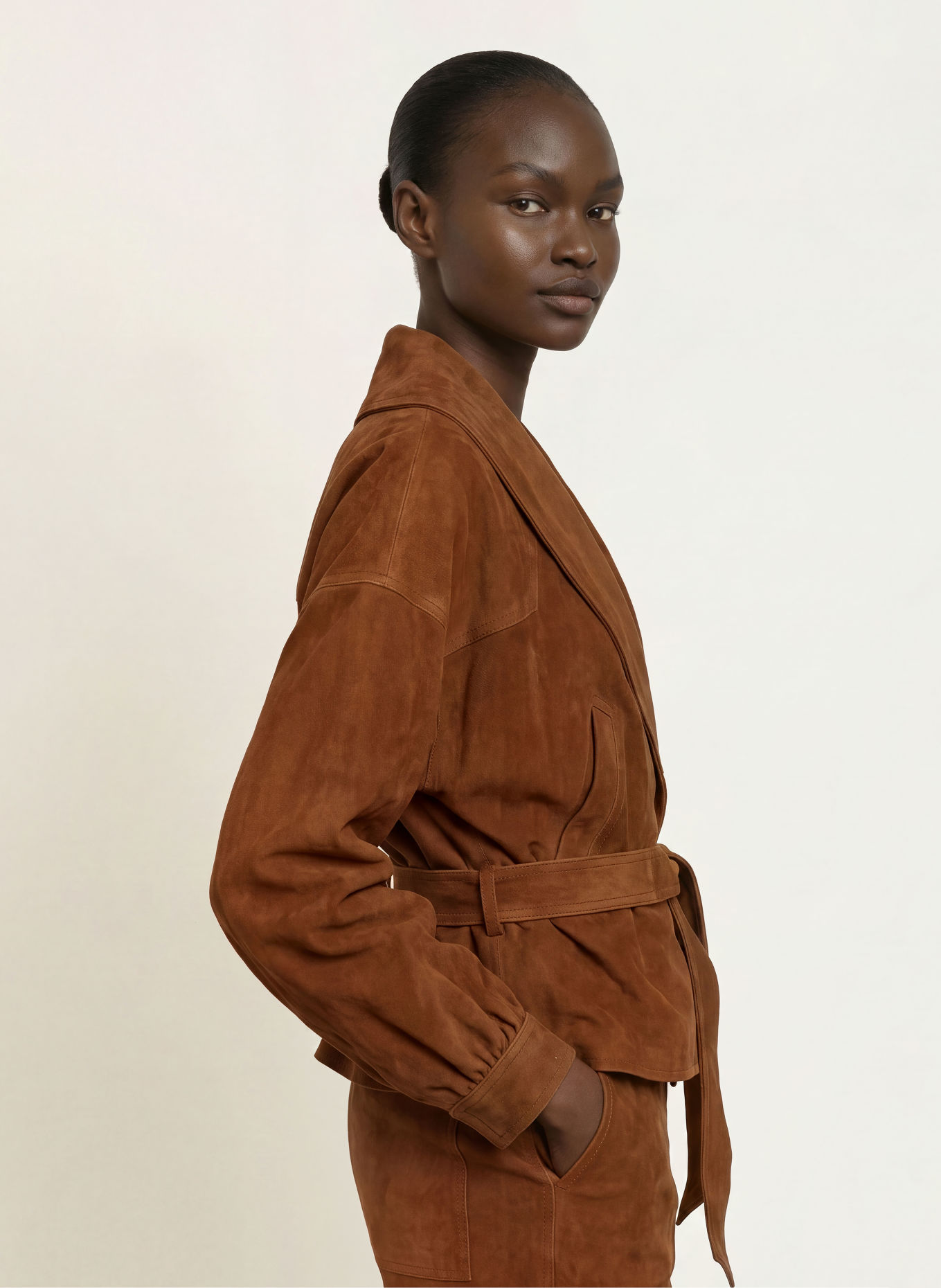 ba&sh Lederjacke MANON: BRAUN