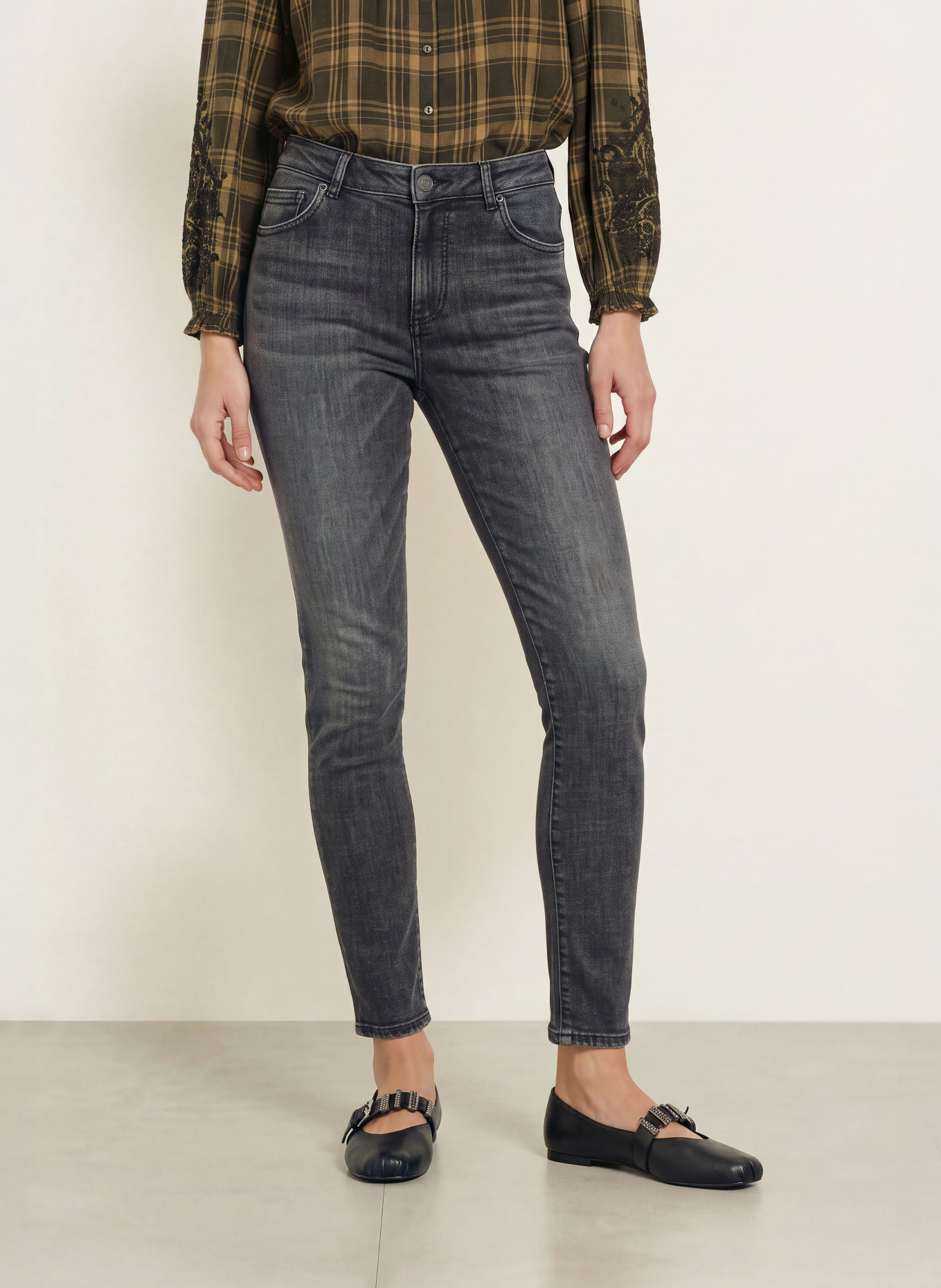 ba&sh Skinny Jeans NIKO: GREY LIGHT GREY