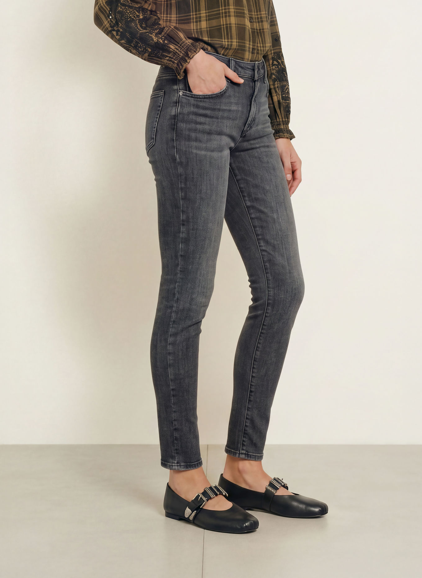 ba&sh Skinny Jeans NIKO: GREY LIGHT GREY
