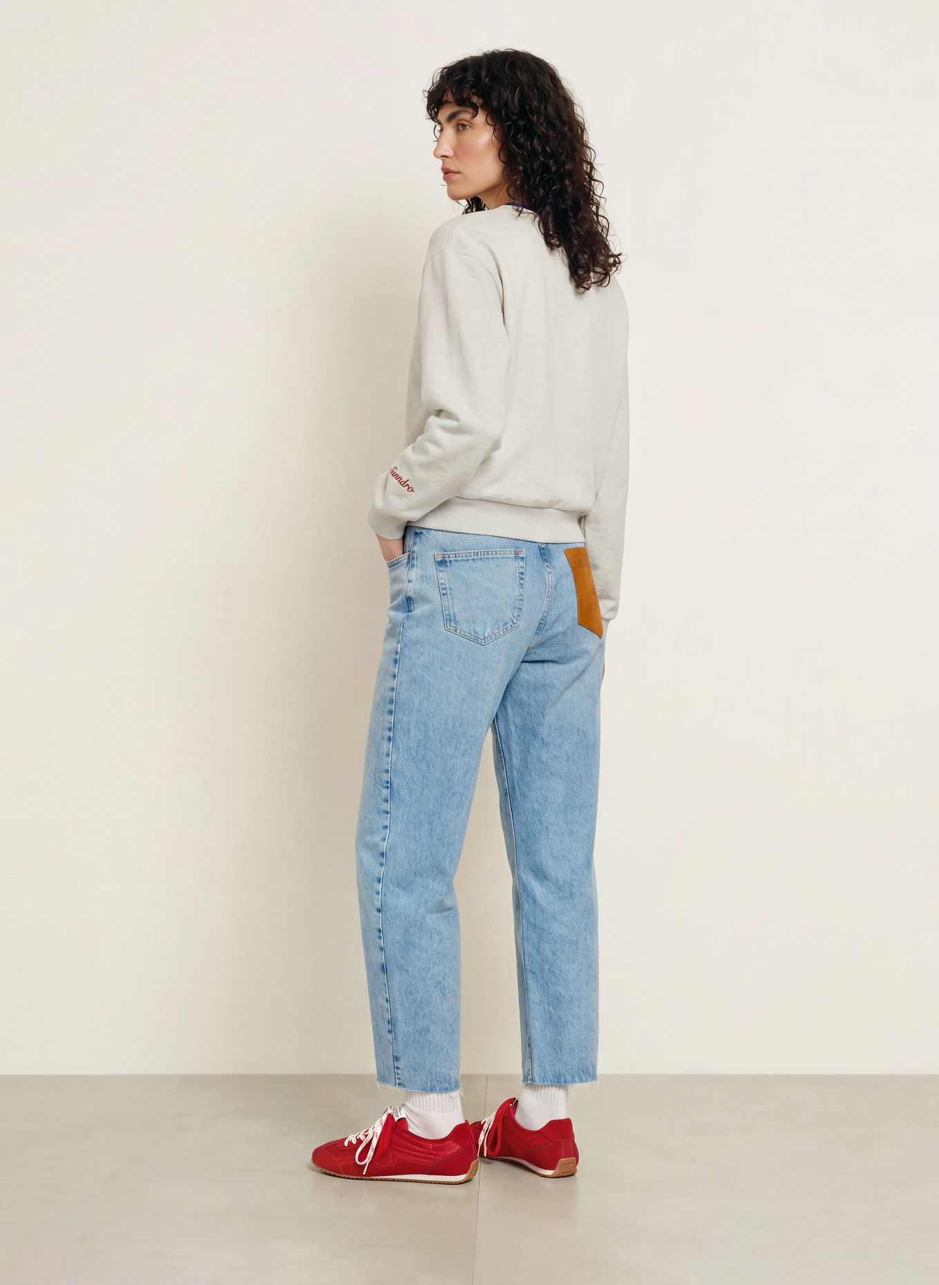 SANDRO Sweatshirt: HELLGRAU / BLAU