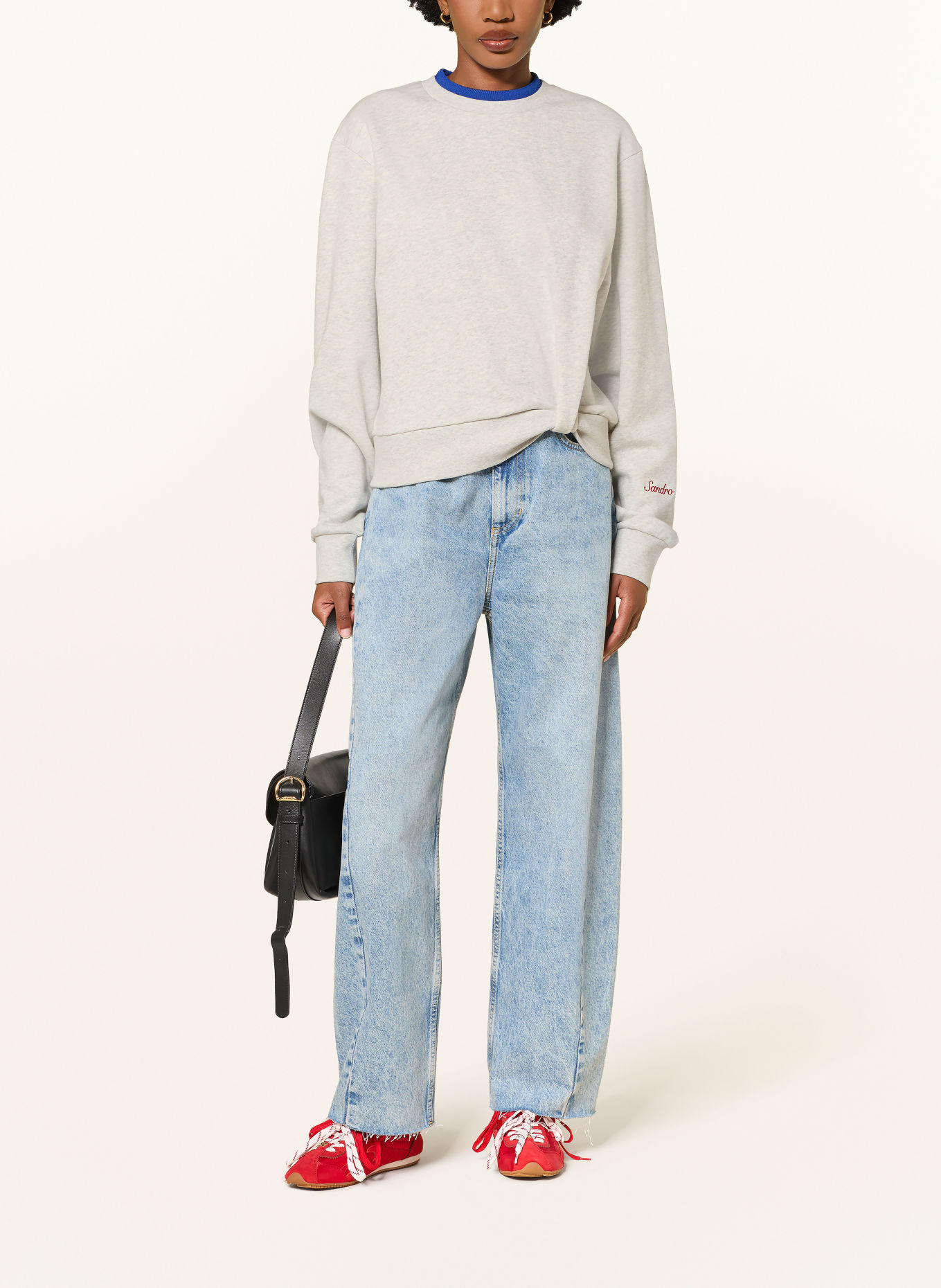 SANDRO Sweatshirt: HELLGRAU / BLAU