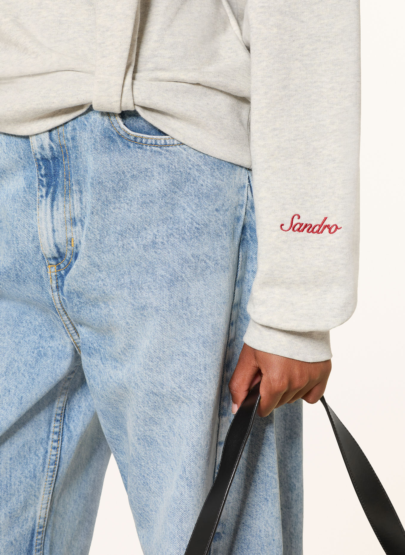 SANDRO Sweatshirt: HELLGRAU / BLAU