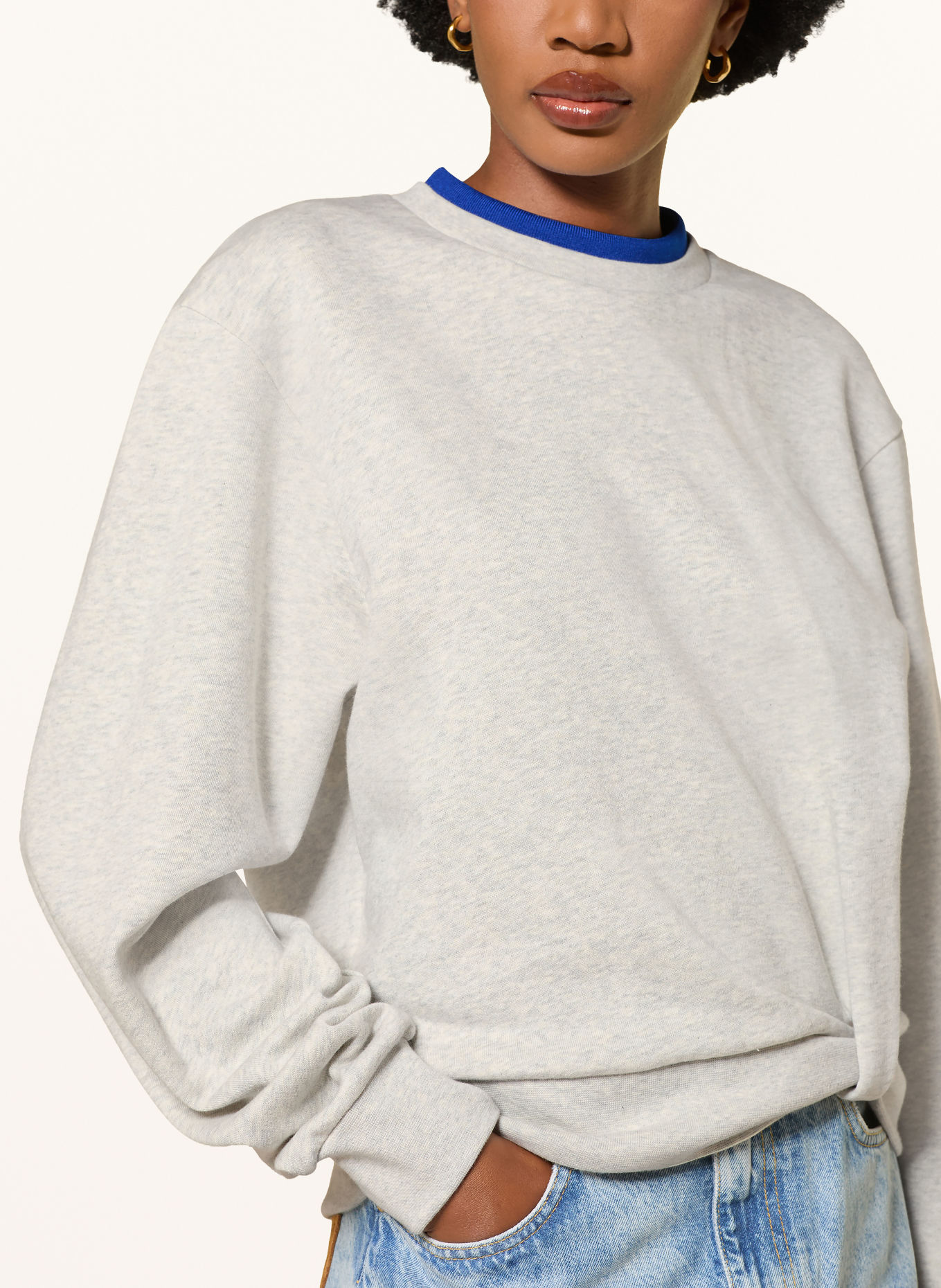 SANDRO Sweatshirt: HELLGRAU / BLAU