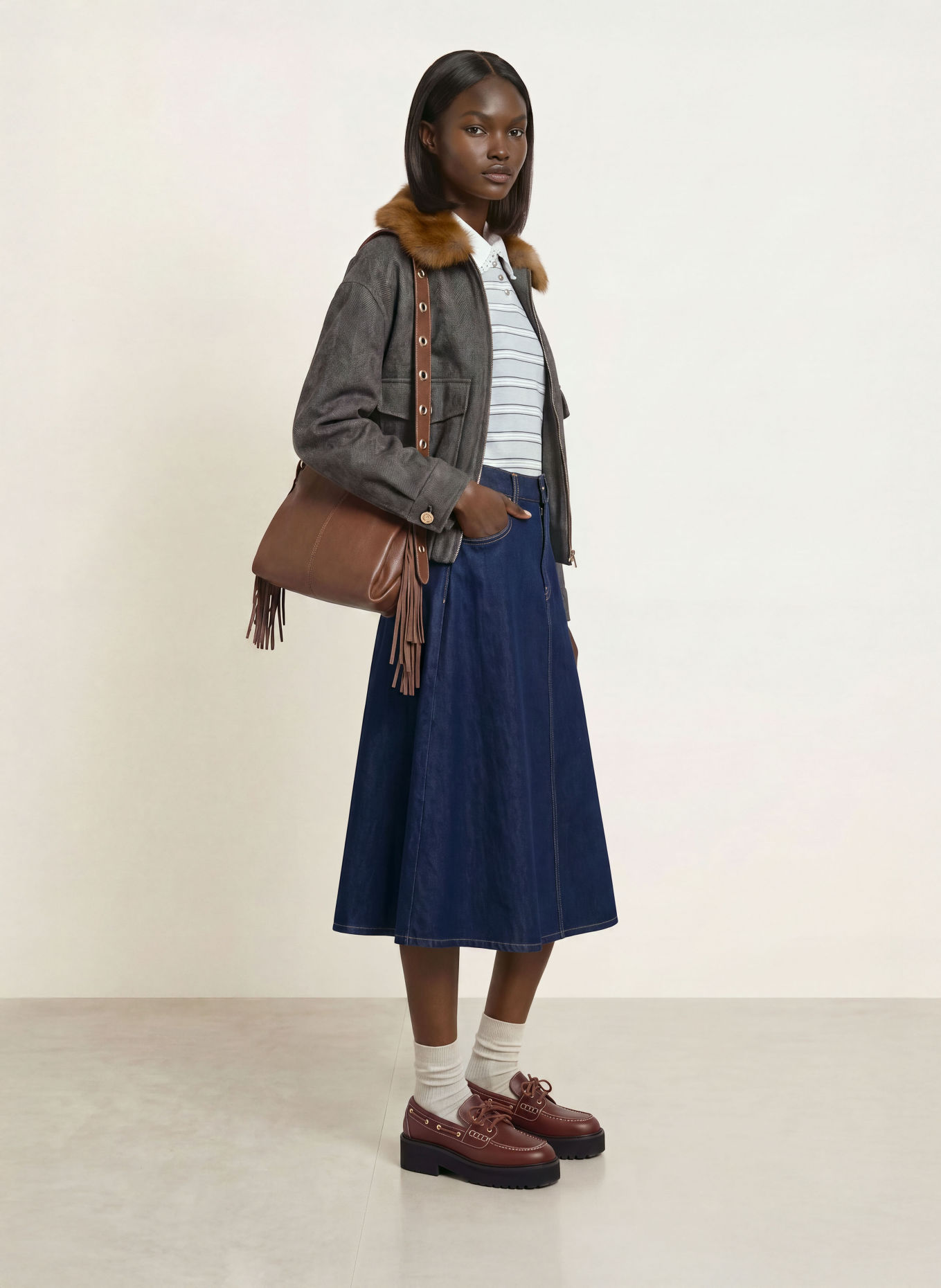 maje Jeansrock: DUNKELBLAU