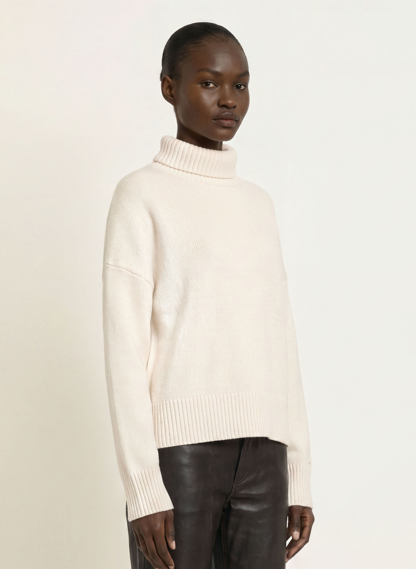maje Rollkragenpullover mit Cashmere: ECRU
