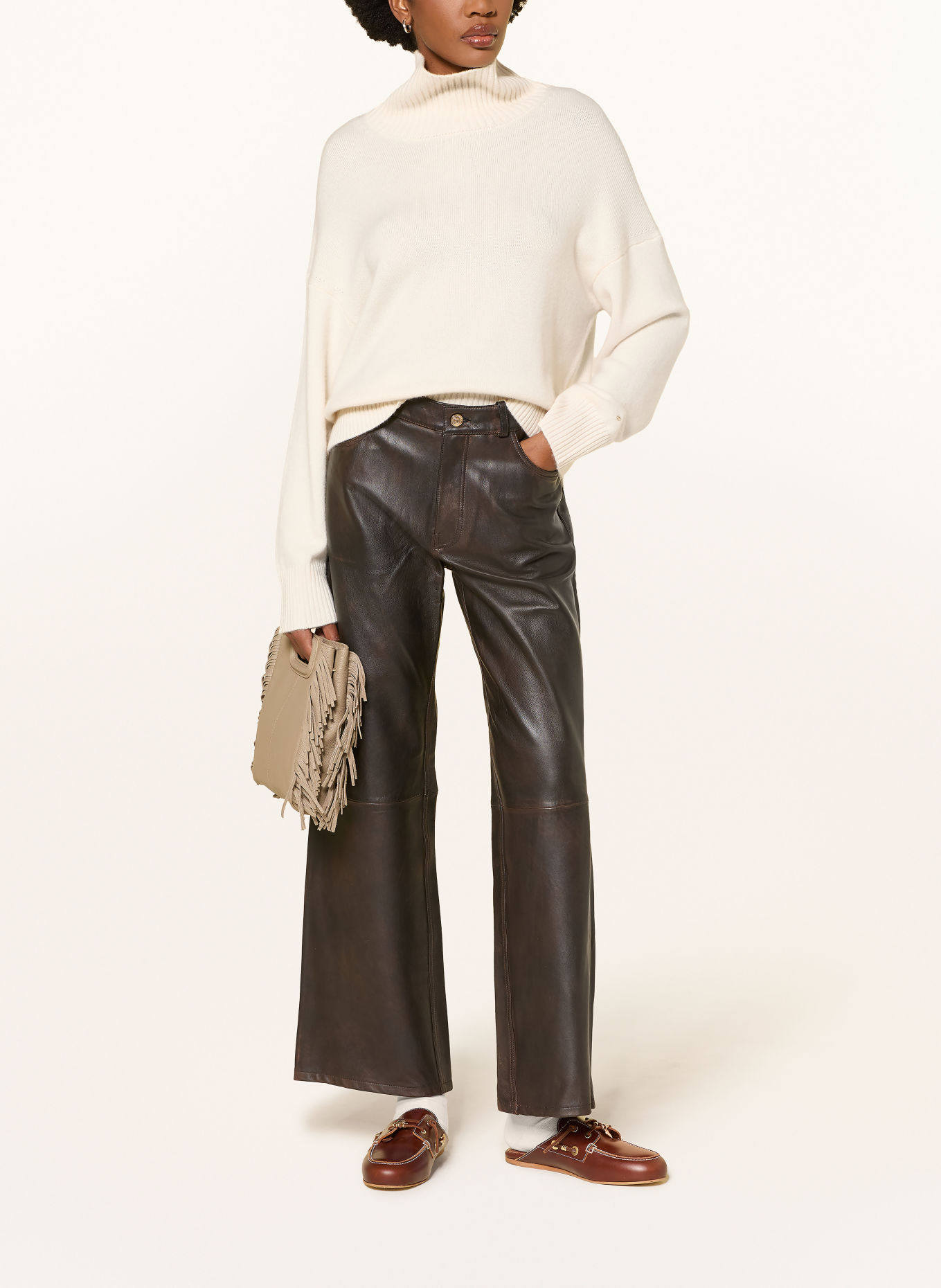 maje Rollkragenpullover mit Cashmere: ECRU