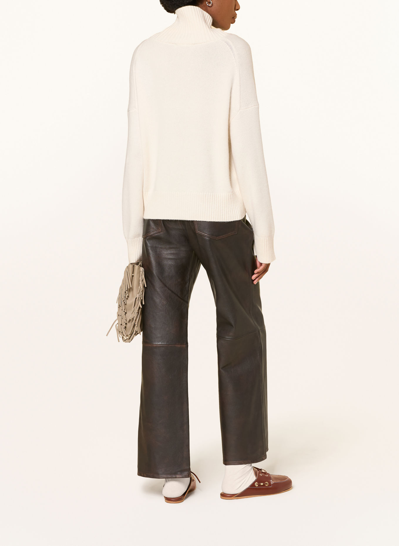 maje Rollkragenpullover mit Cashmere: ECRU