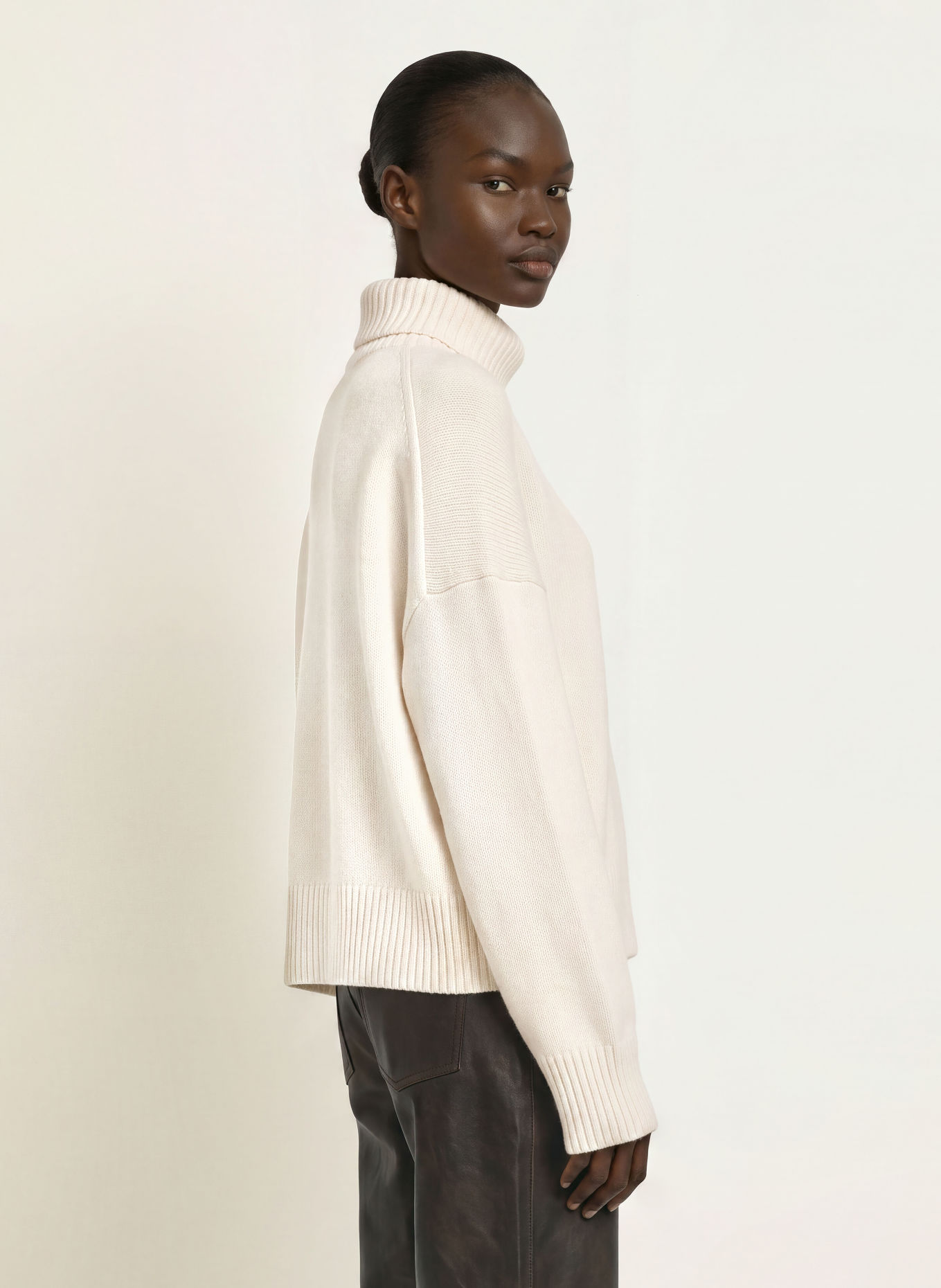 maje Rollkragenpullover mit Cashmere: ECRU