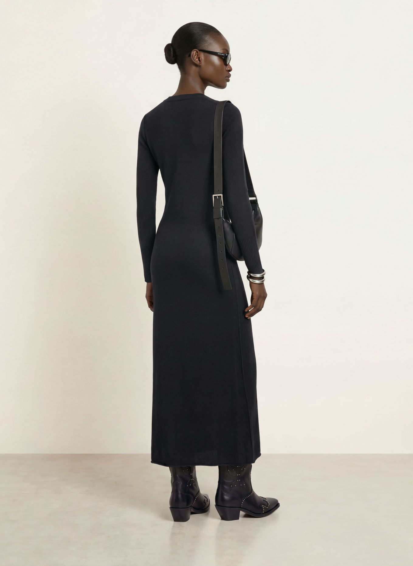 ALLSAINTS ERITH Knit Dress: BLACK