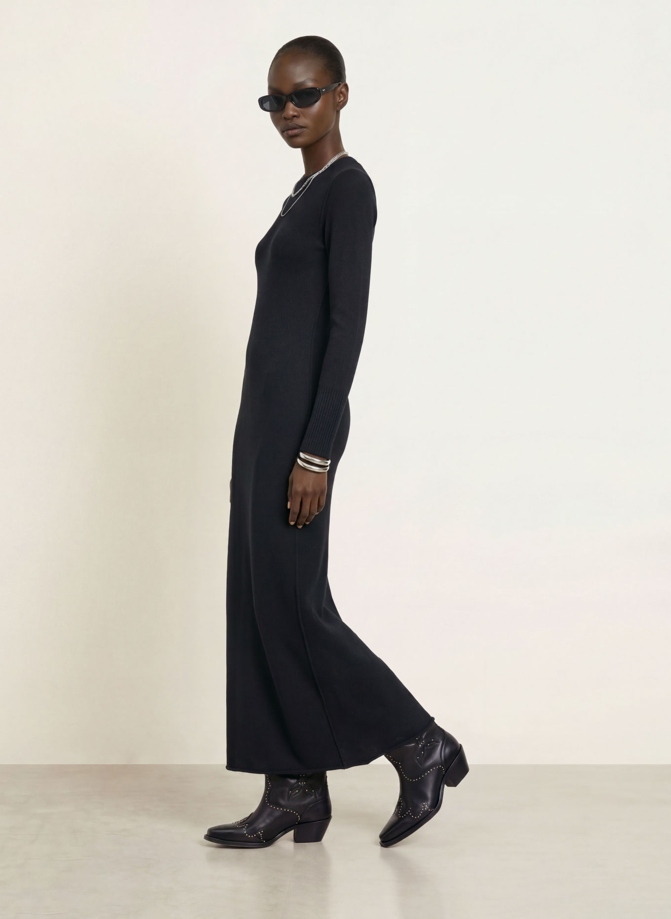 ALLSAINTS ERITH Knit Dress: BLACK