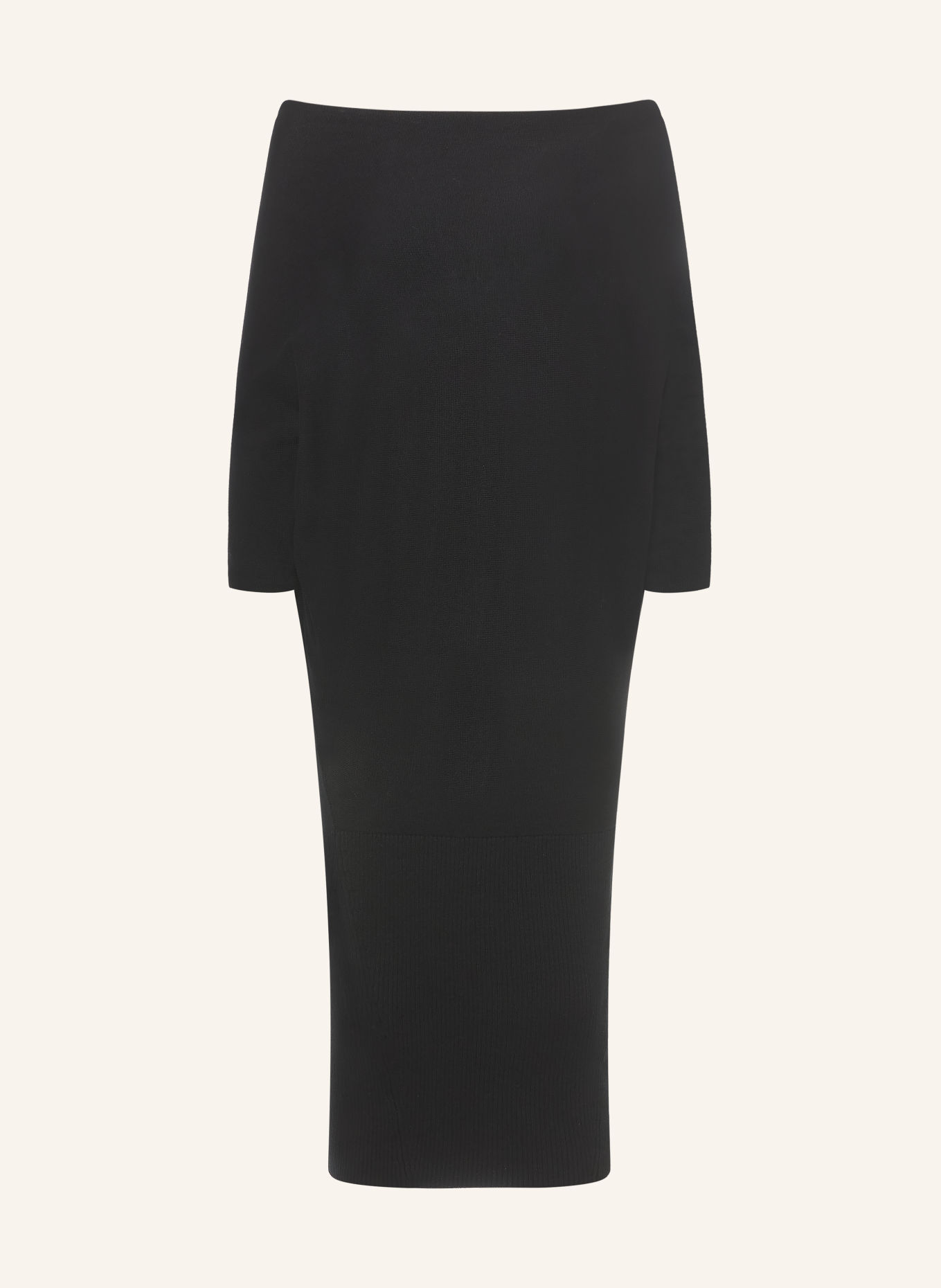ALLSAINTS Pletené šaty ELLIE s 3/4 rukávy: ČERNÁ