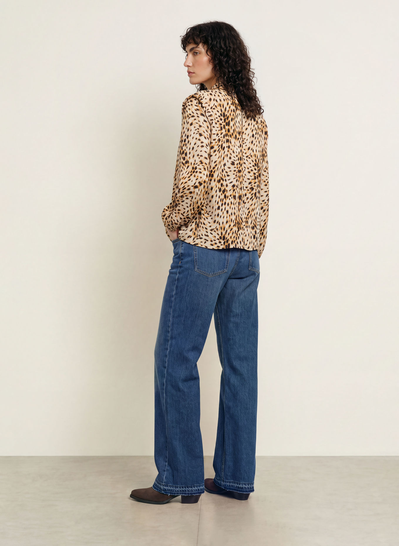 ba&sh Blusenshirt HOPE: BEIGE / HELLBRAUN / DUNKELBRAUN